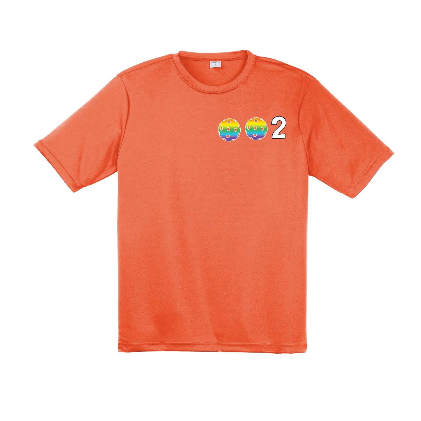 002 With Pickleballs (Purple Rainbow Pink) Customizable | Men's Short Sleeve Pickleball Performance T-Shirt | 100% Polyester