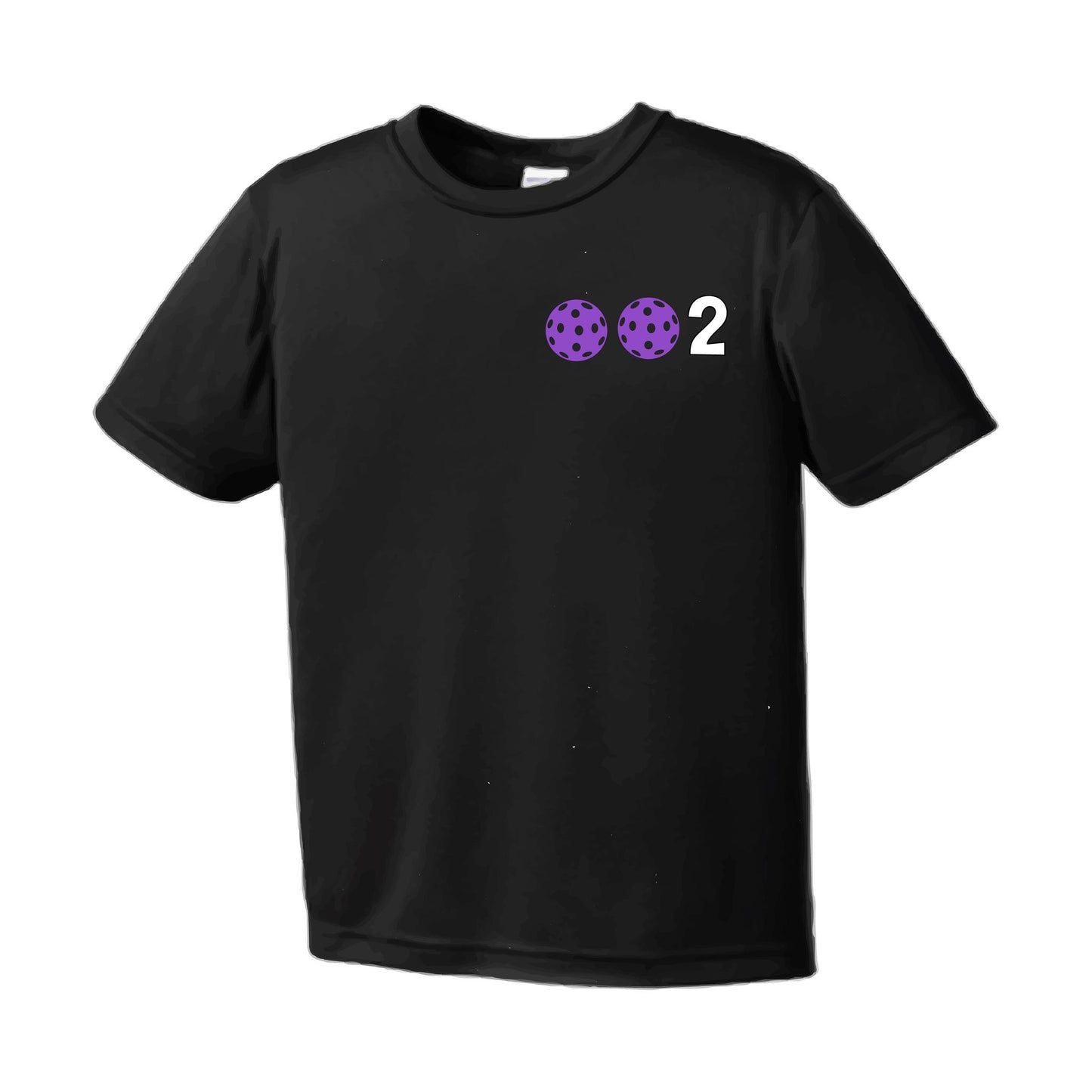 002 With Pickleballs (Purple Rainbow Pink) Customizable | Men's Short Sleeve Pickleball Performance T-Shirt | 100% Polyester