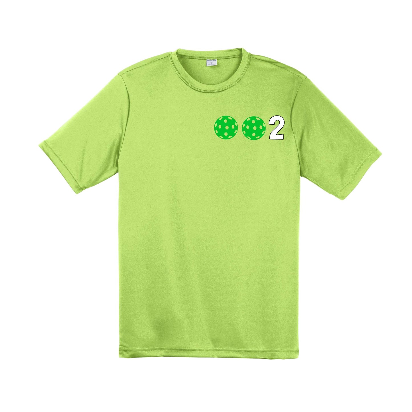 002 With Pickleballs (Red Green Orange) Customizable | Men's Short Sleeve Pickleball Performance T-Shirt | 100% Polyester