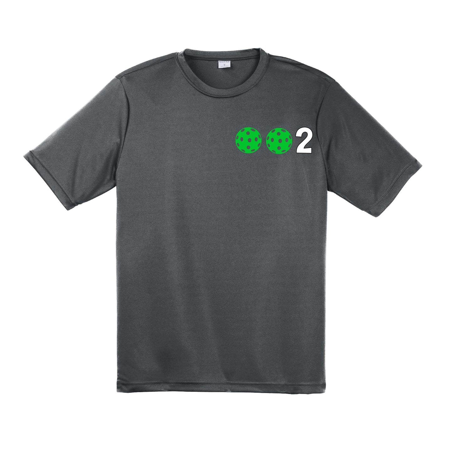 002 With Pickleballs (Red Green Orange) Customizable | Men's Short Sleeve Pickleball Performance T-Shirt | 100% Polyester