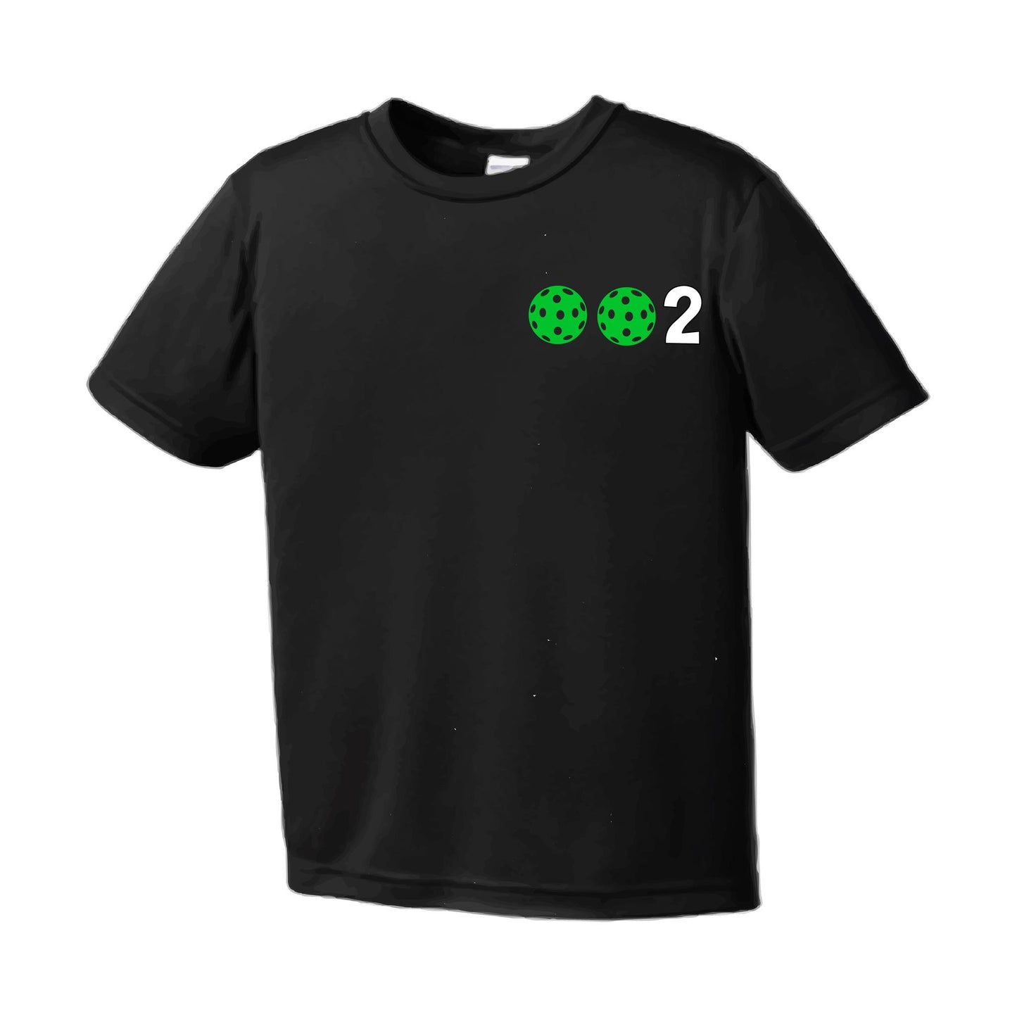 002 With Pickleballs (Red Green Orange) Customizable | Men's Short Sleeve Pickleball Performance T-Shirt | 100% Polyester