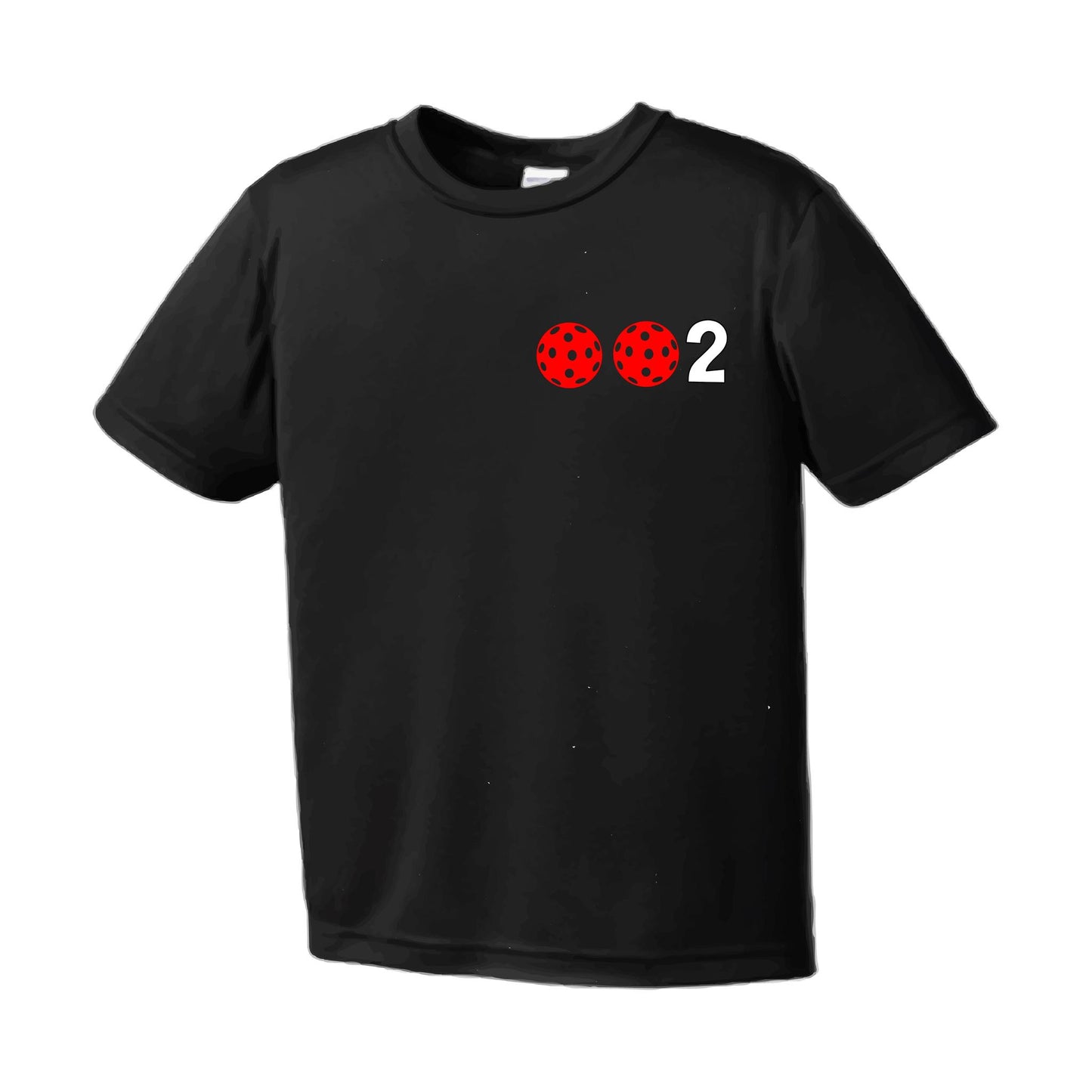 002 With Pickleballs (Red Green Orange) Customizable | Men's Short Sleeve Pickleball Performance T-Shirt | 100% Polyester