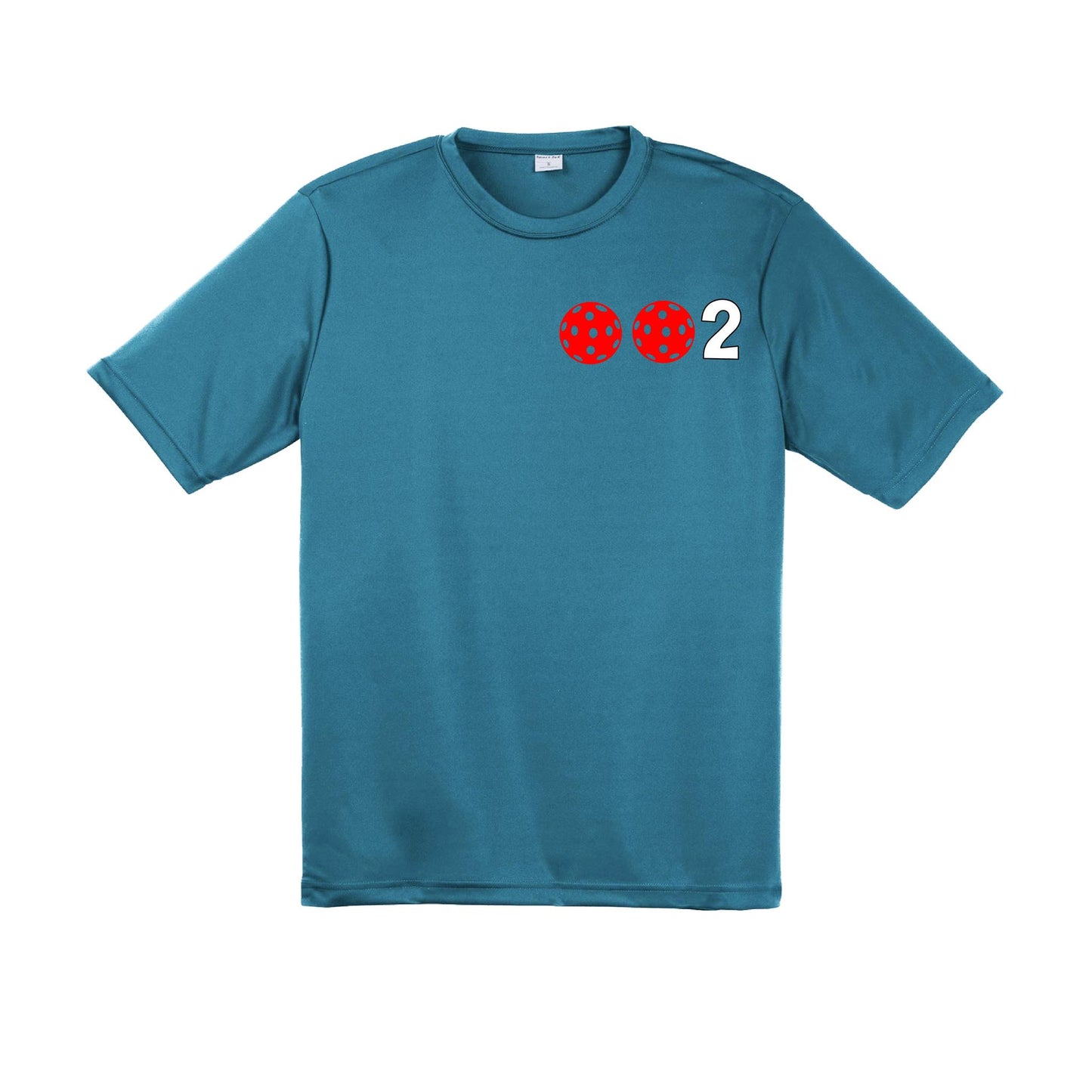 002 With Pickleballs (Red Green Orange) Customizable | Men's Short Sleeve Pickleball Performance T-Shirt | 100% Polyester