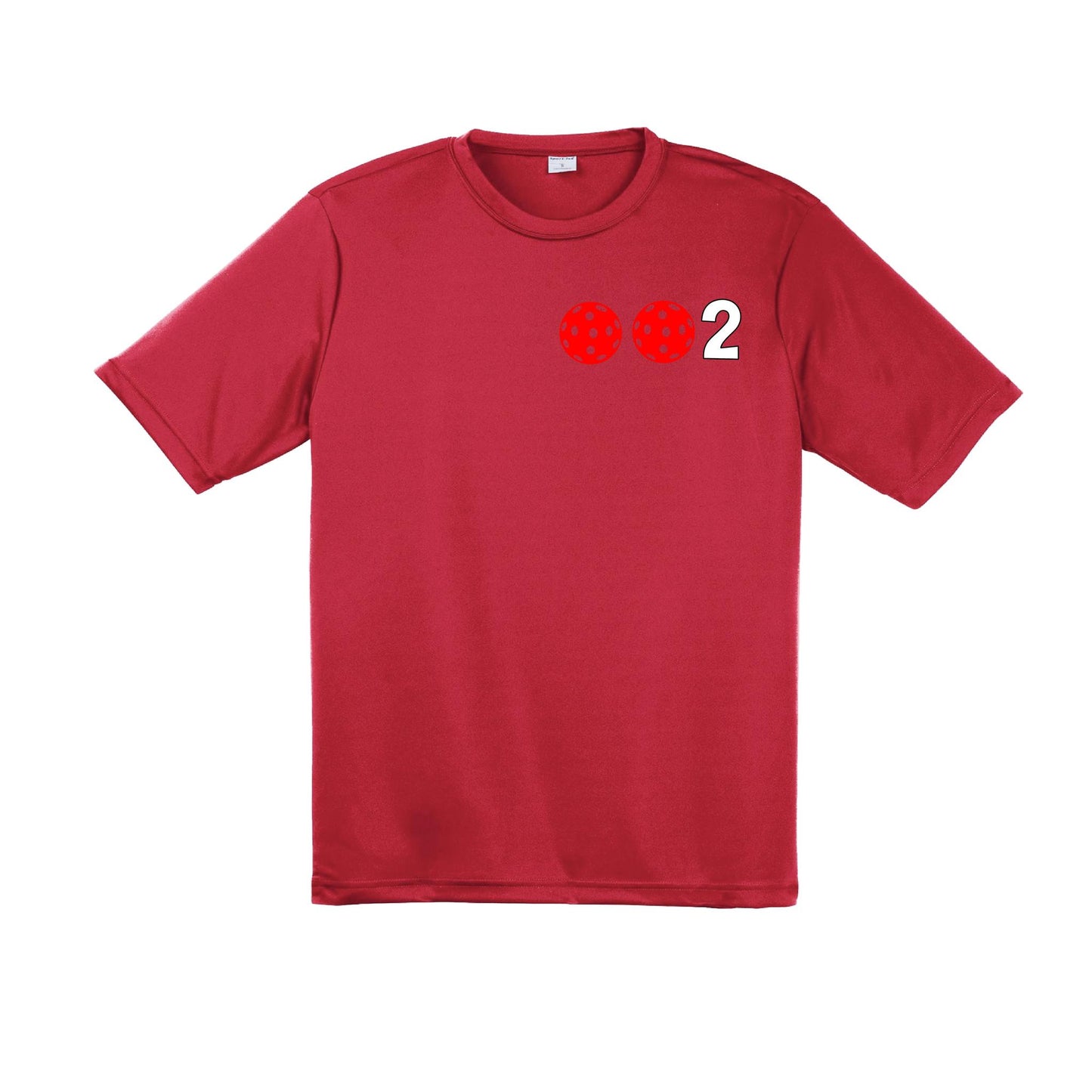 002 With Pickleballs (Red Green Orange) Customizable | Men's Short Sleeve Pickleball Performance T-Shirt | 100% Polyester