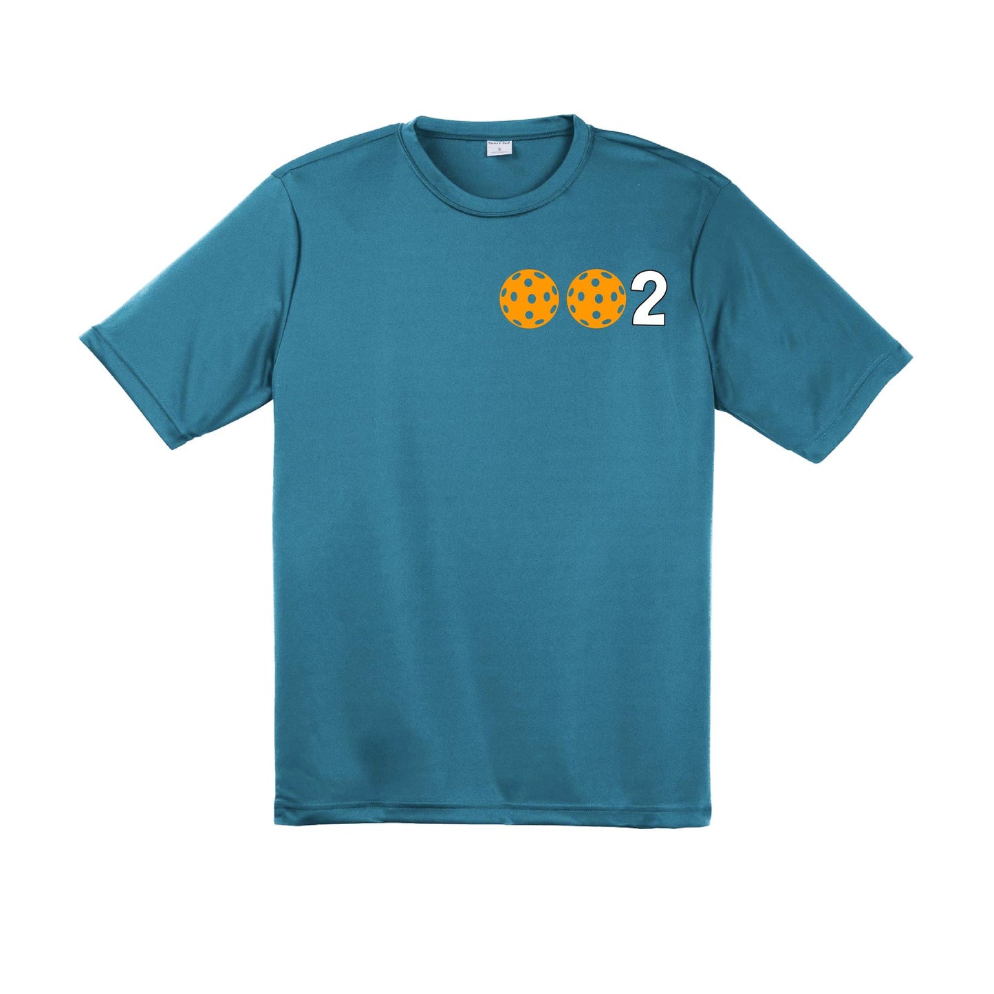 002 With Pickleballs (Red Green Orange) Customizable | Men's Short Sleeve Pickleball Performance T-Shirt | 100% Polyester