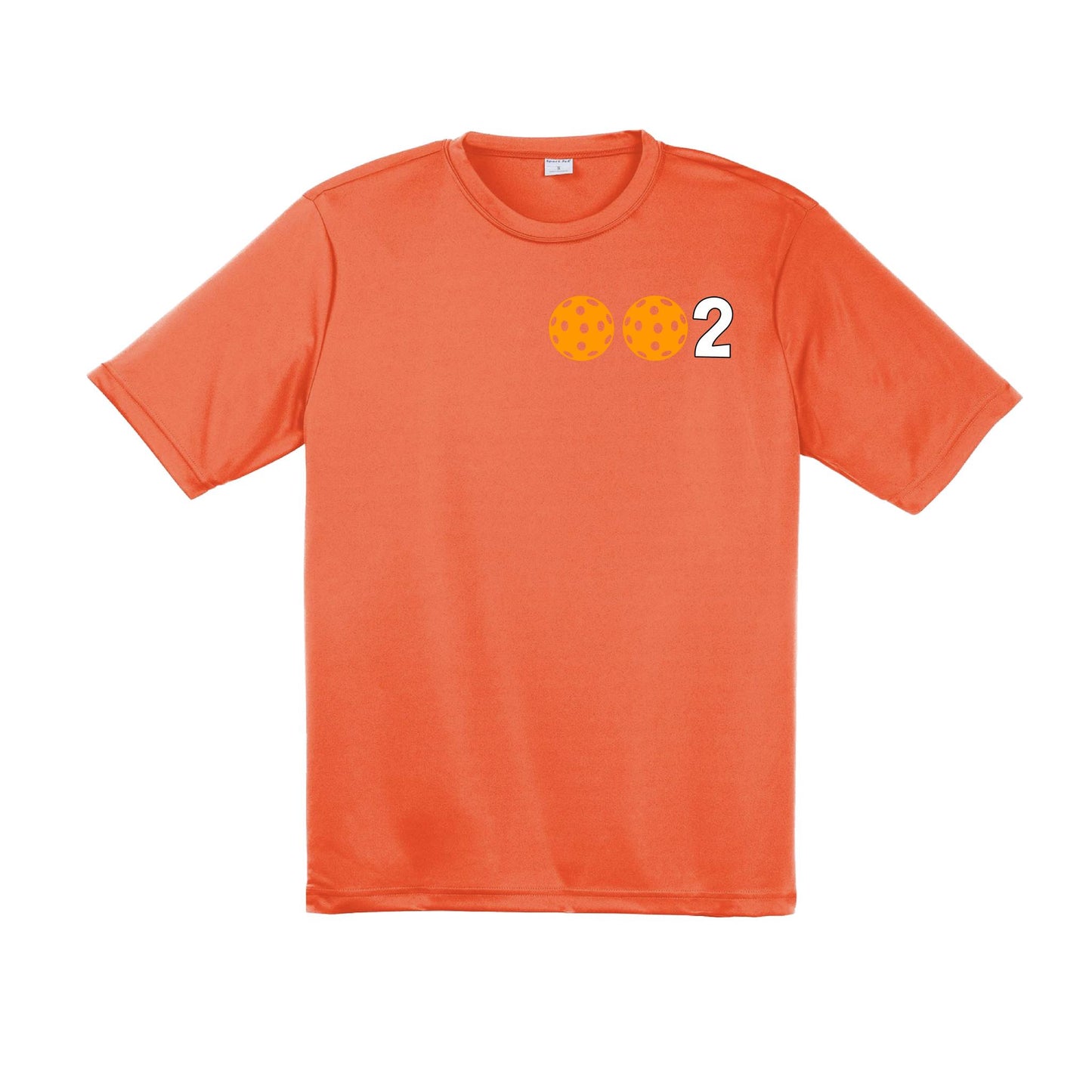 002 With Pickleballs (Red Green Orange) Customizable | Men's Short Sleeve Pickleball Performance T-Shirt | 100% Polyester