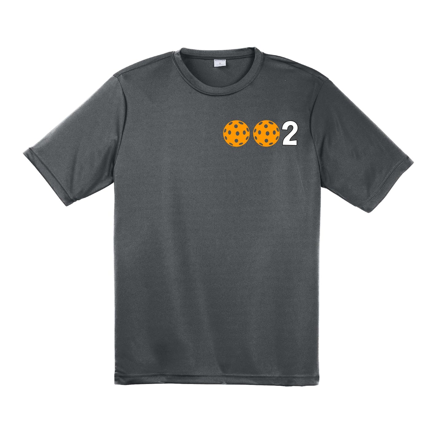 002 With Pickleballs (Red Green Orange) Customizable | Men's Short Sleeve Pickleball Performance T-Shirt | 100% Polyester