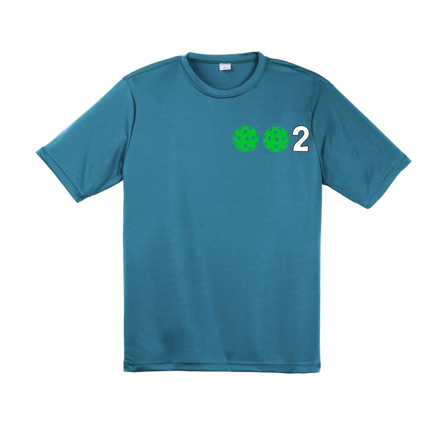 002 With Pickleballs (Red Green Orange) Customizable | Men's Short Sleeve Pickleball Performance T-Shirt | 100% Polyester