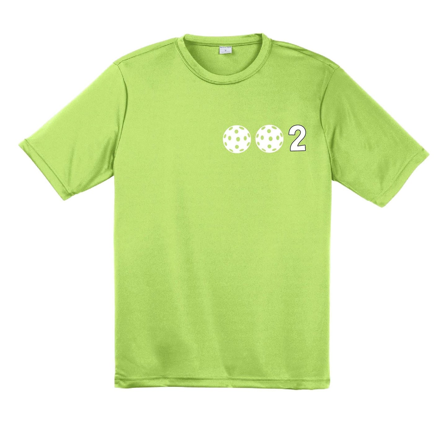 002 With Pickleballs (Yellow White Cyan) Customizable | Men's Short Sleeve Pickleball Performance T-Shirt | 100% Polyester