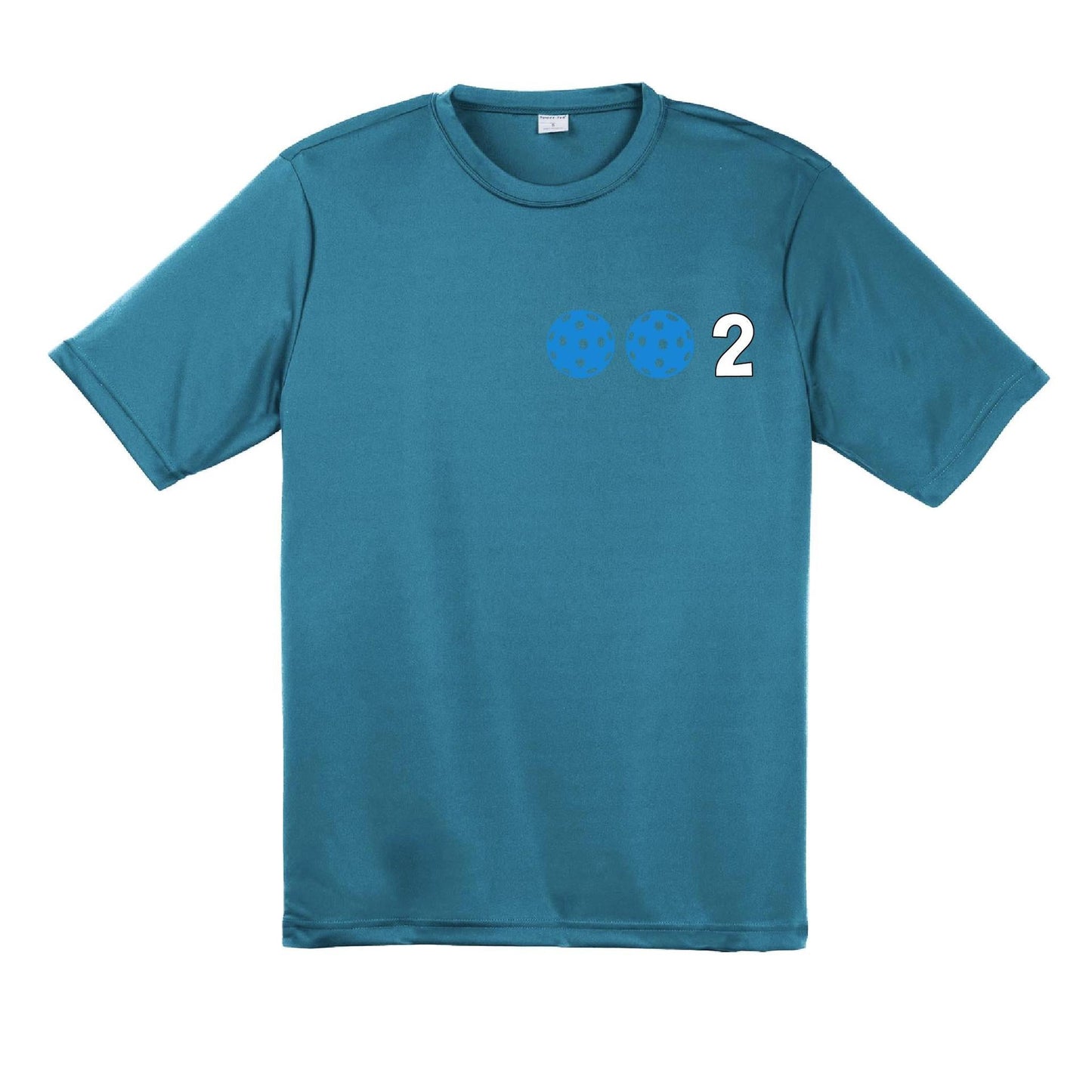 002 With Pickleballs (Yellow White Cyan) Customizable | Men's Short Sleeve Pickleball Performance T-Shirt | 100% Polyester