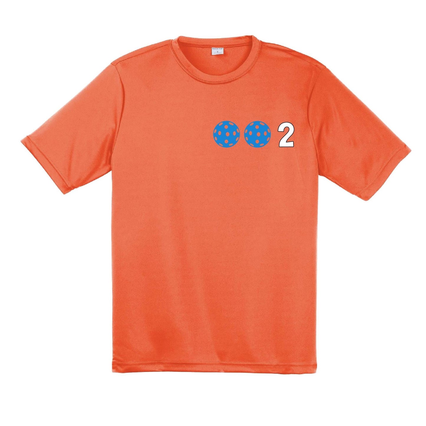 002 With Pickleballs (Yellow White Cyan) Customizable | Men's Short Sleeve Pickleball Performance T-Shirt | 100% Polyester