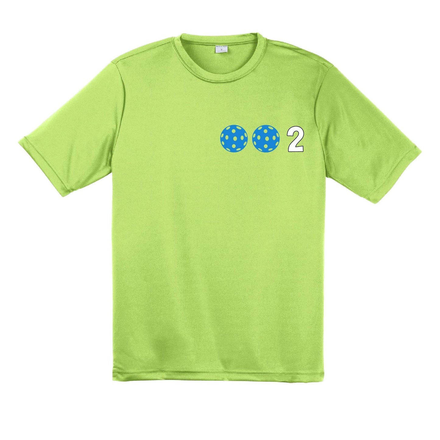 002 With Pickleballs (Yellow White Cyan) Customizable | Men's Short Sleeve Pickleball Performance T-Shirt | 100% Polyester