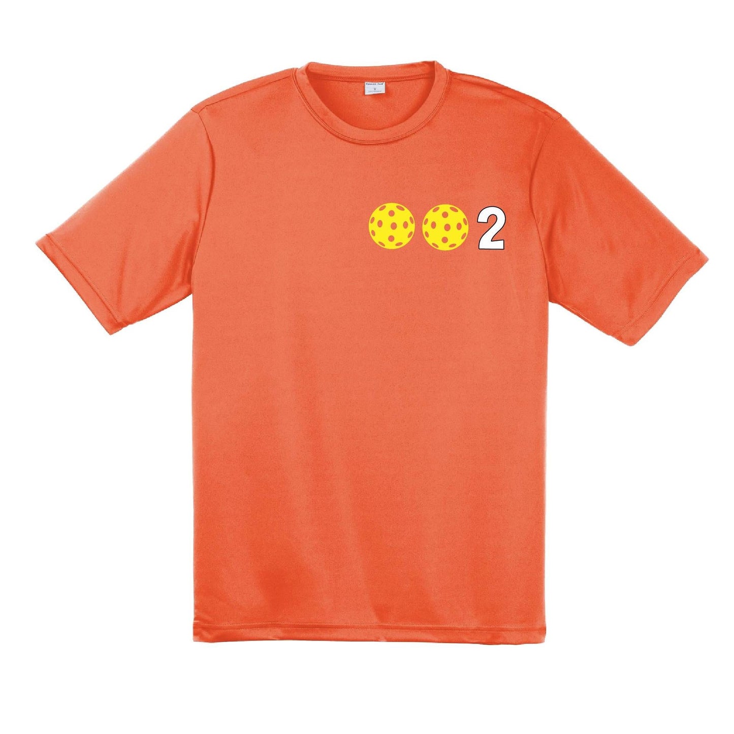002 With Pickleballs (Yellow White Cyan) Customizable | Men's Short Sleeve Pickleball Performance T-Shirt | 100% Polyester
