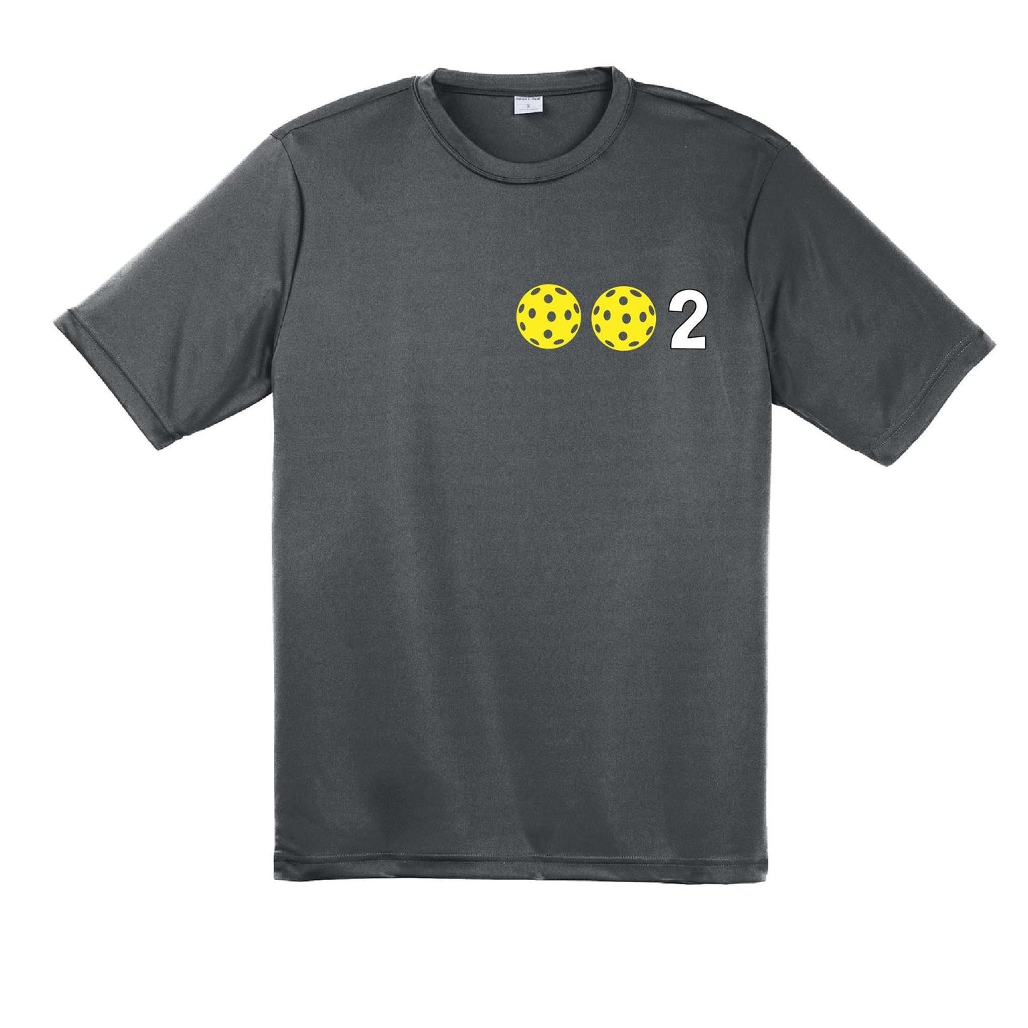 002 With Pickleballs (Yellow White Cyan) Customizable | Men's Short Sleeve Pickleball Performance T-Shirt | 100% Polyester