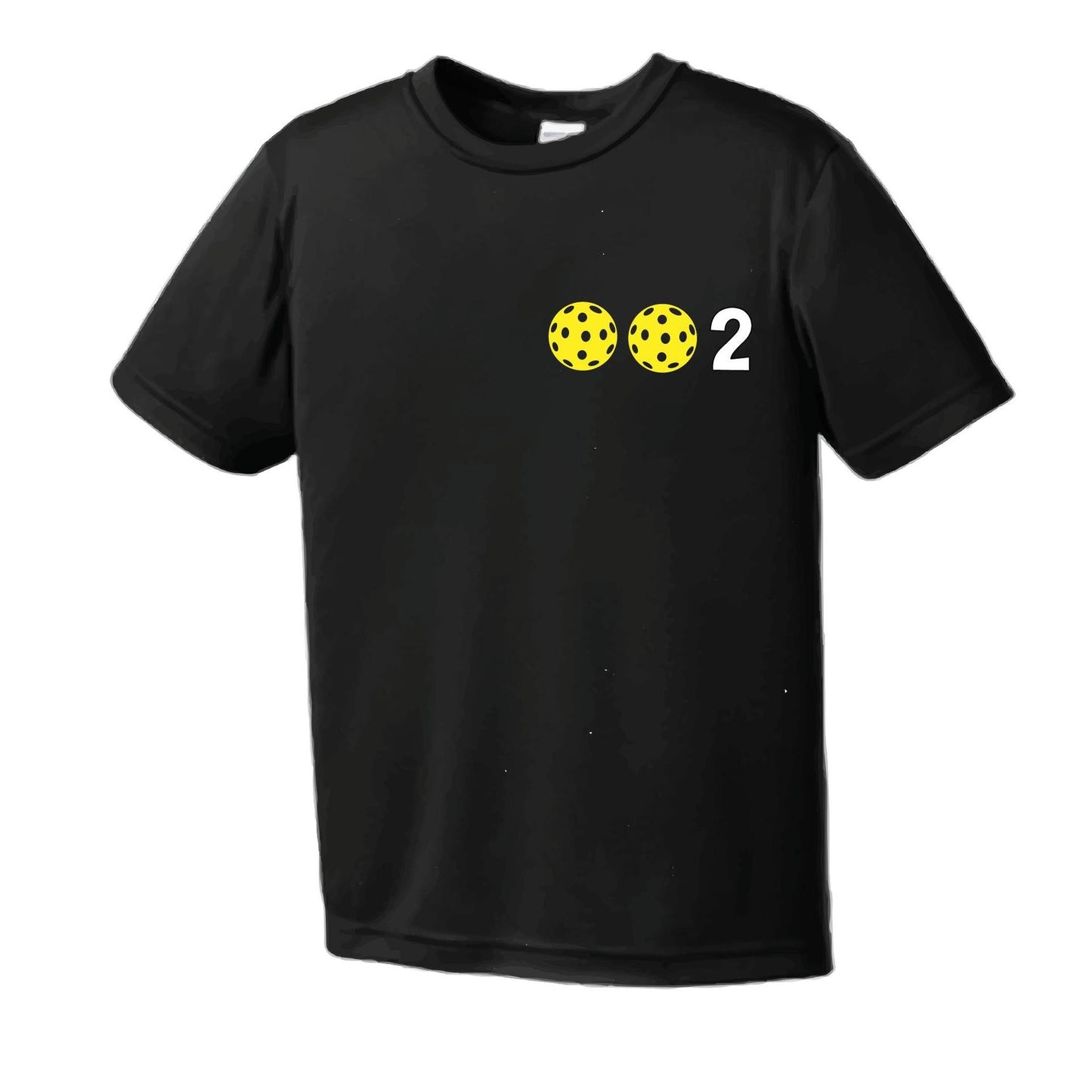 002 With Pickleballs (Yellow White Cyan) Customizable | Men's Short Sleeve Pickleball Performance T-Shirt | 100% Polyester