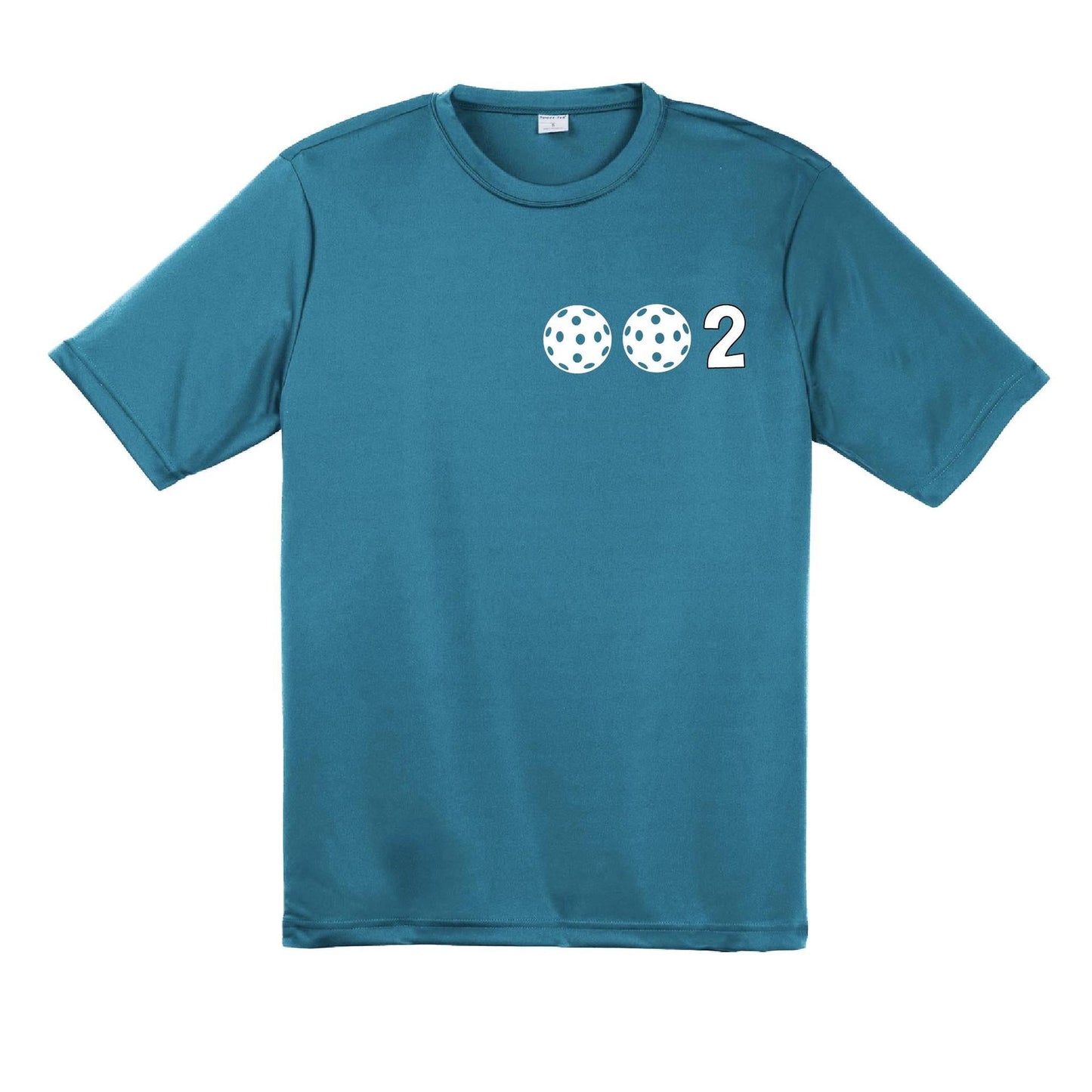 002 With Pickleballs (Yellow White Cyan) Customizable | Men's Short Sleeve Pickleball Performance T-Shirt | 100% Polyester