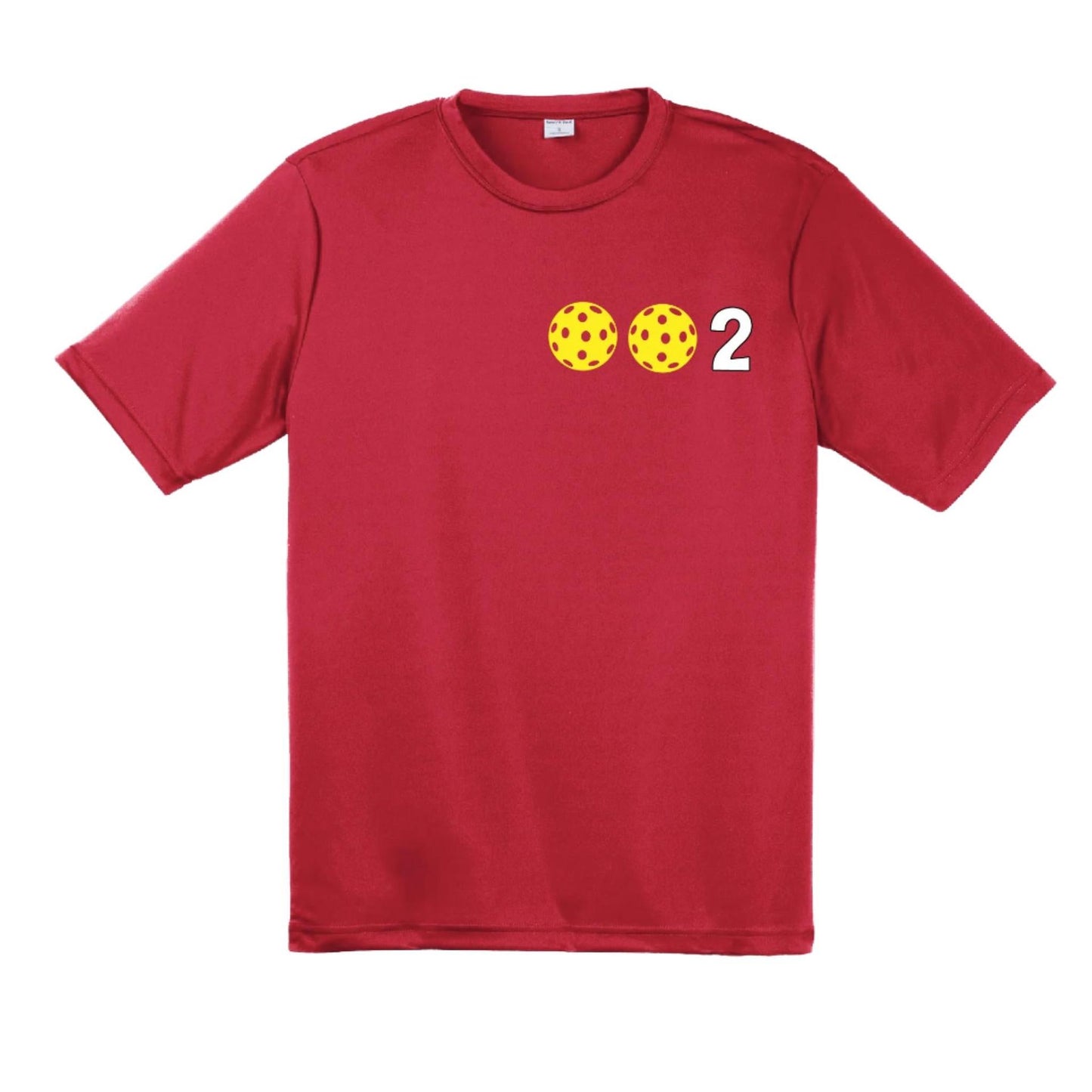 002 With Pickleballs (Yellow White Cyan) Customizable | Men's Short Sleeve Pickleball Performance T-Shirt | 100% Polyester