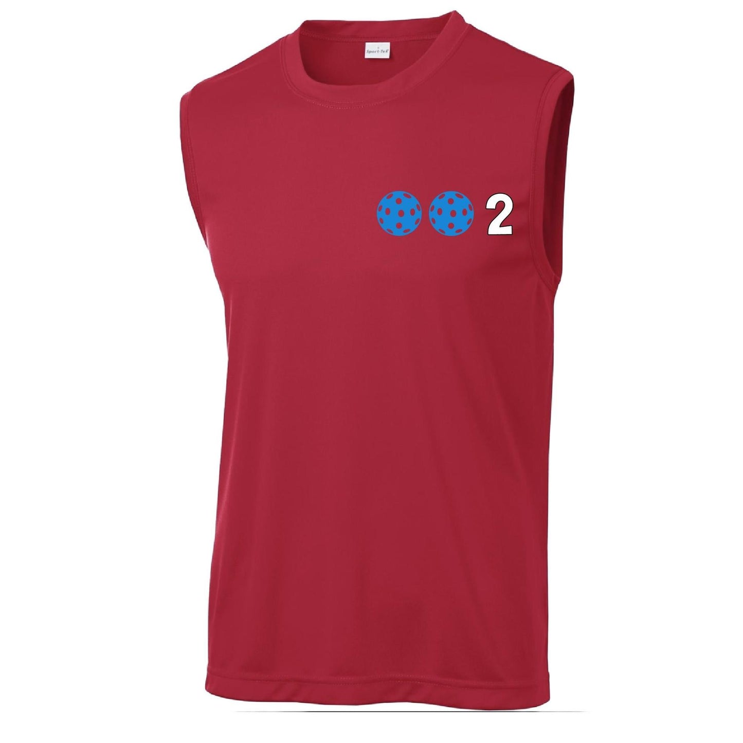002 With Pickleballs (Yellow White Cyan Green Orange) Customizable | Men's Sleeveless Pickleball Performance T-Shirt | 100% Polyester
