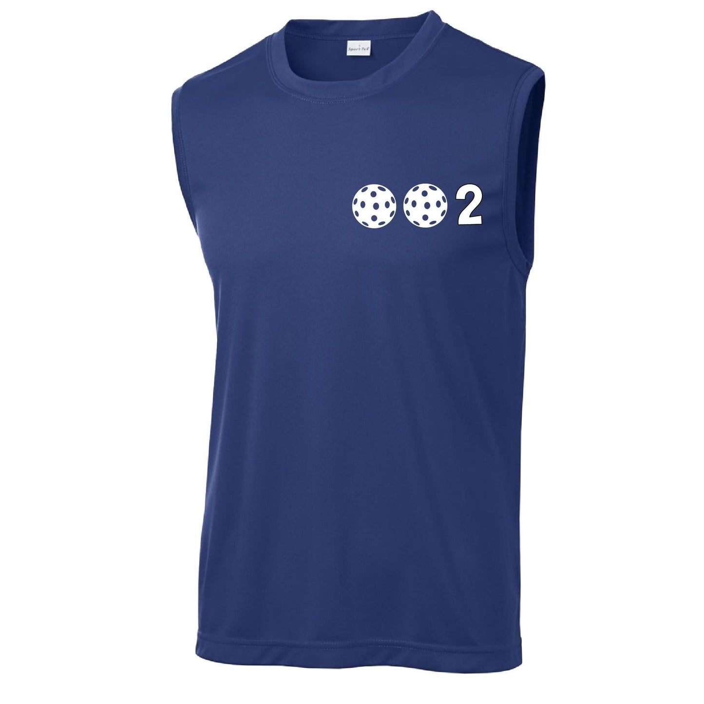 002 With Pickleballs (Yellow White Cyan Green Orange) Customizable | Men's Sleeveless Pickleball Performance T-Shirt | 100% Polyester
