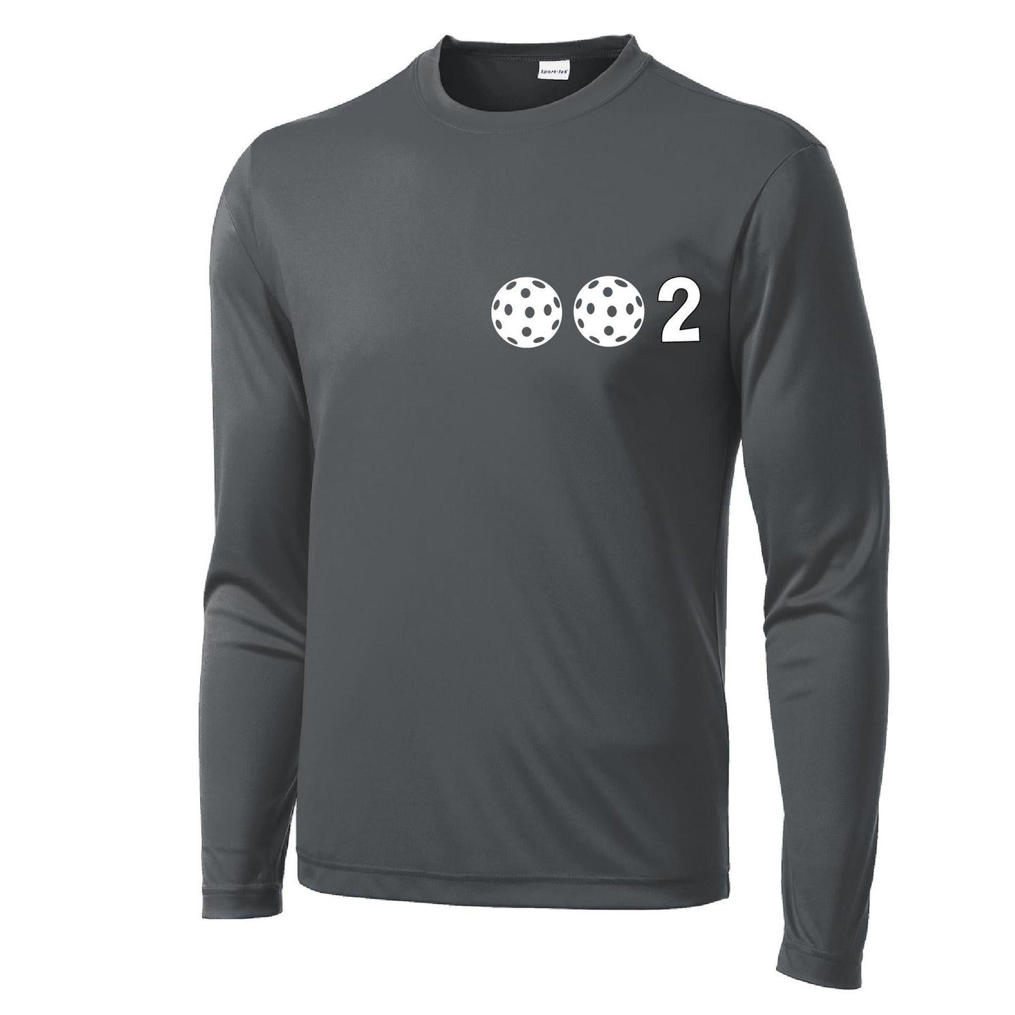 002 With Pickleballs (Yellow White Pink) Customizable | Men's Long Sleeve Athletic Performance T-Shirt | 100% Polyester