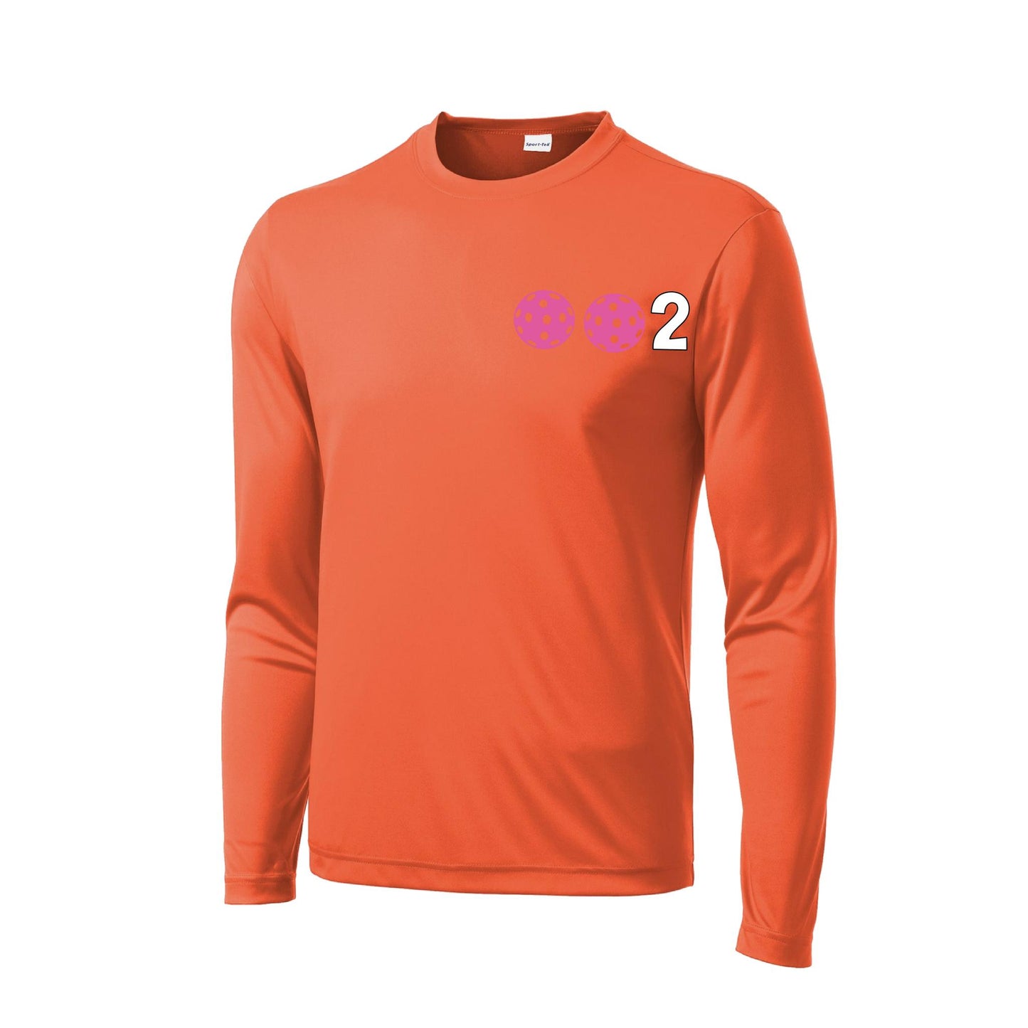 002 With Pickleballs (Yellow White Pink) Customizable | Men's Long Sleeve Athletic Performance T-Shirt | 100% Polyester