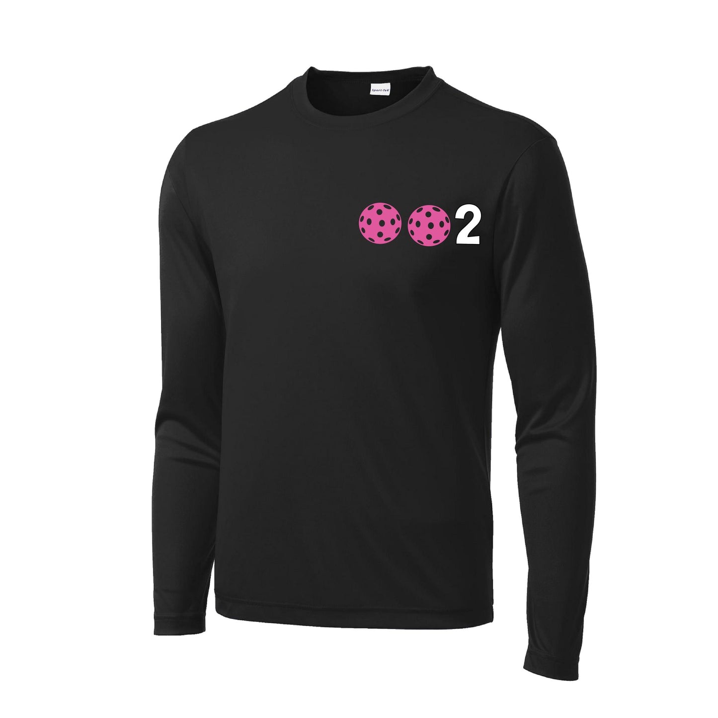 002 With Pickleballs (Yellow White Pink) Customizable | Men's Long Sleeve Athletic Performance T-Shirt | 100% Polyester