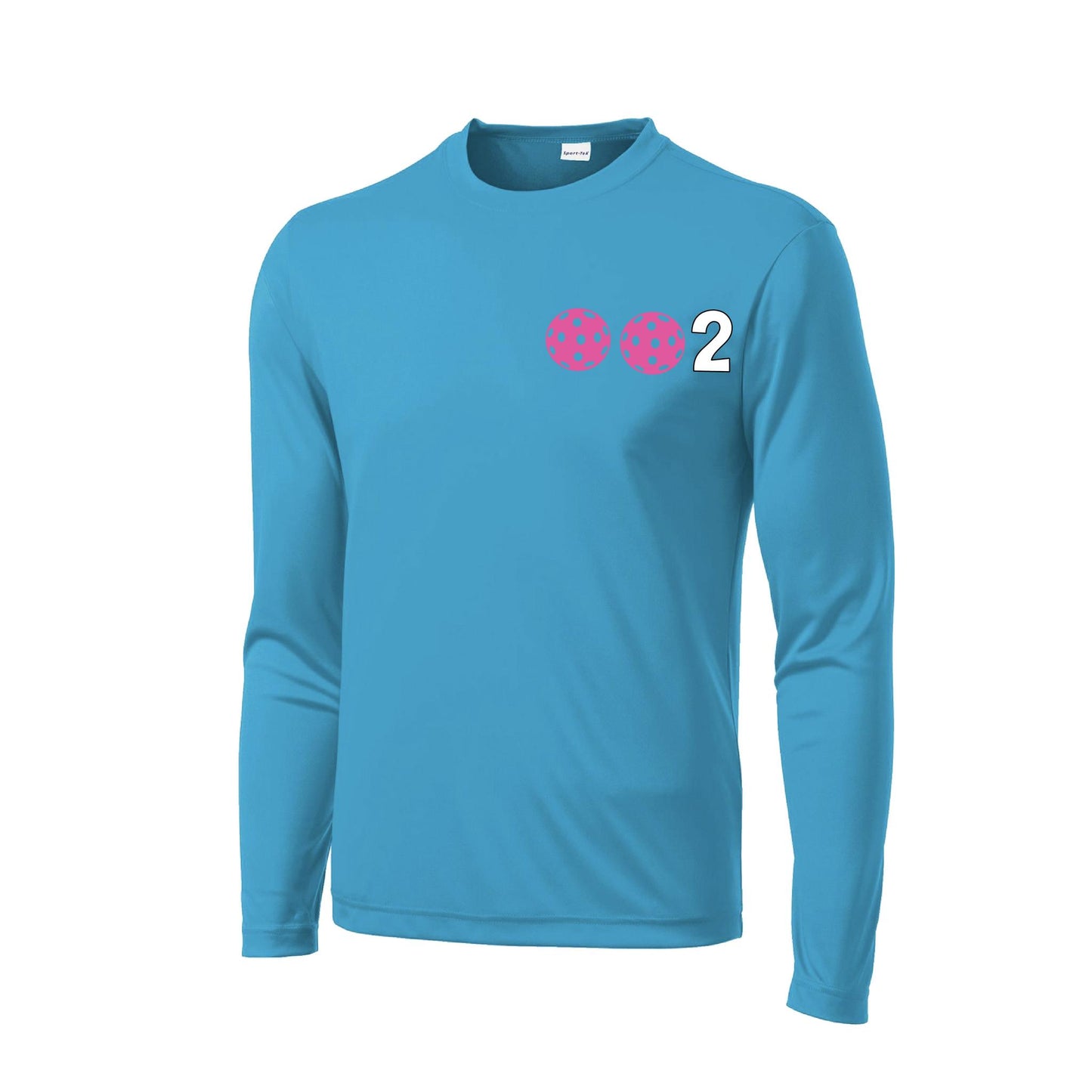 002 With Pickleballs (Yellow White Pink) Customizable | Men's Long Sleeve Athletic Performance T-Shirt | 100% Polyester