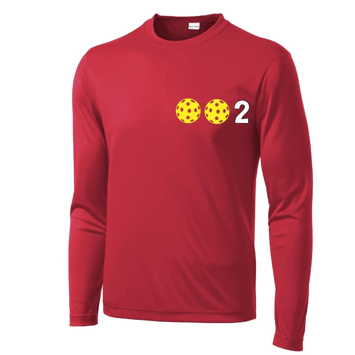 002 With Pickleballs (Yellow White Pink) Customizable | Men's Long Sleeve Athletic Performance T-Shirt | 100% Polyester
