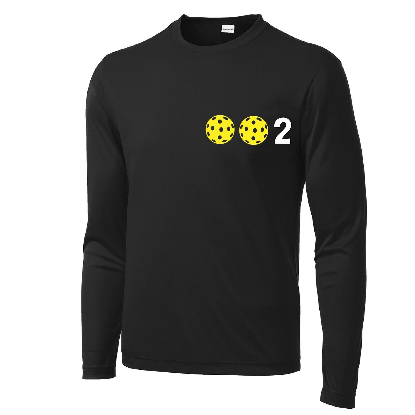 002 With Pickleballs (Yellow White Pink) Customizable | Men's Long Sleeve Athletic Performance T-Shirt | 100% Polyester