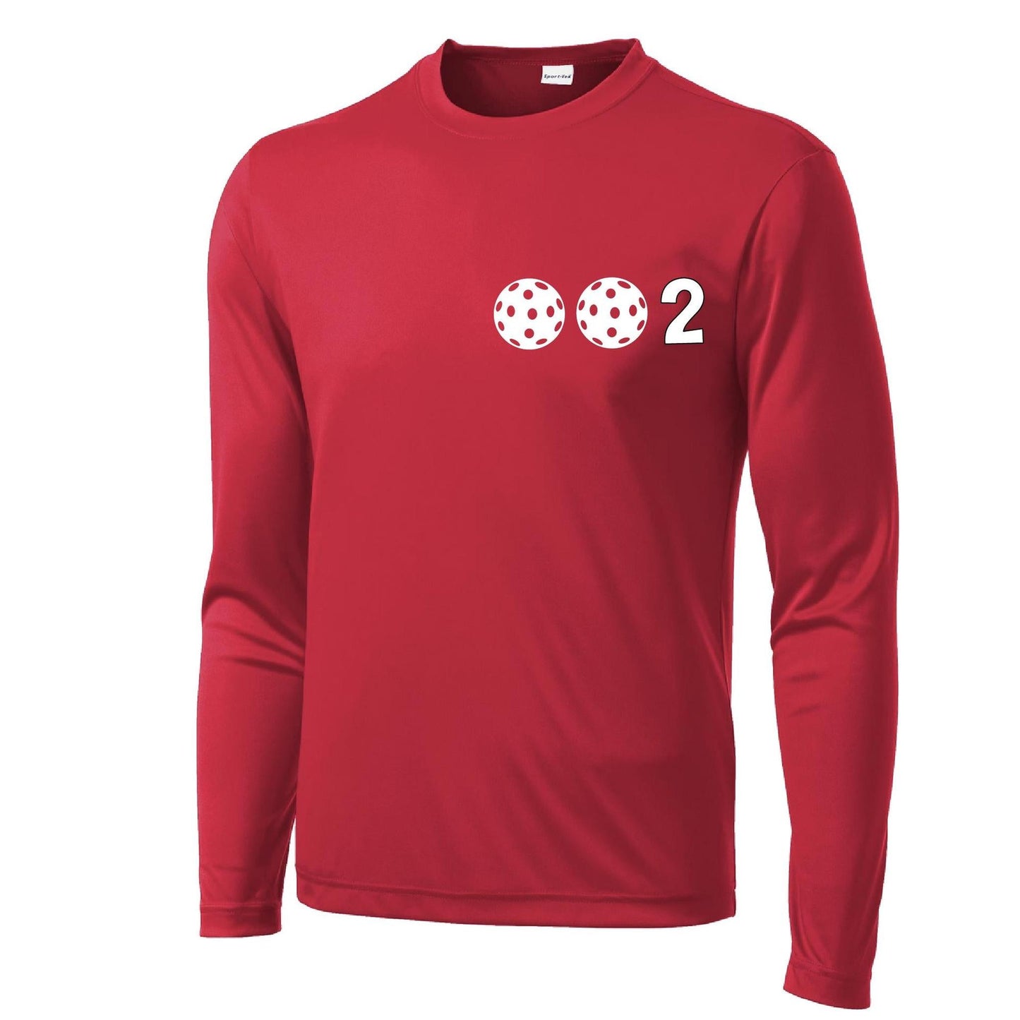 002 With Pickleballs (Yellow White Pink) Customizable | Men's Long Sleeve Athletic Performance T-Shirt | 100% Polyester