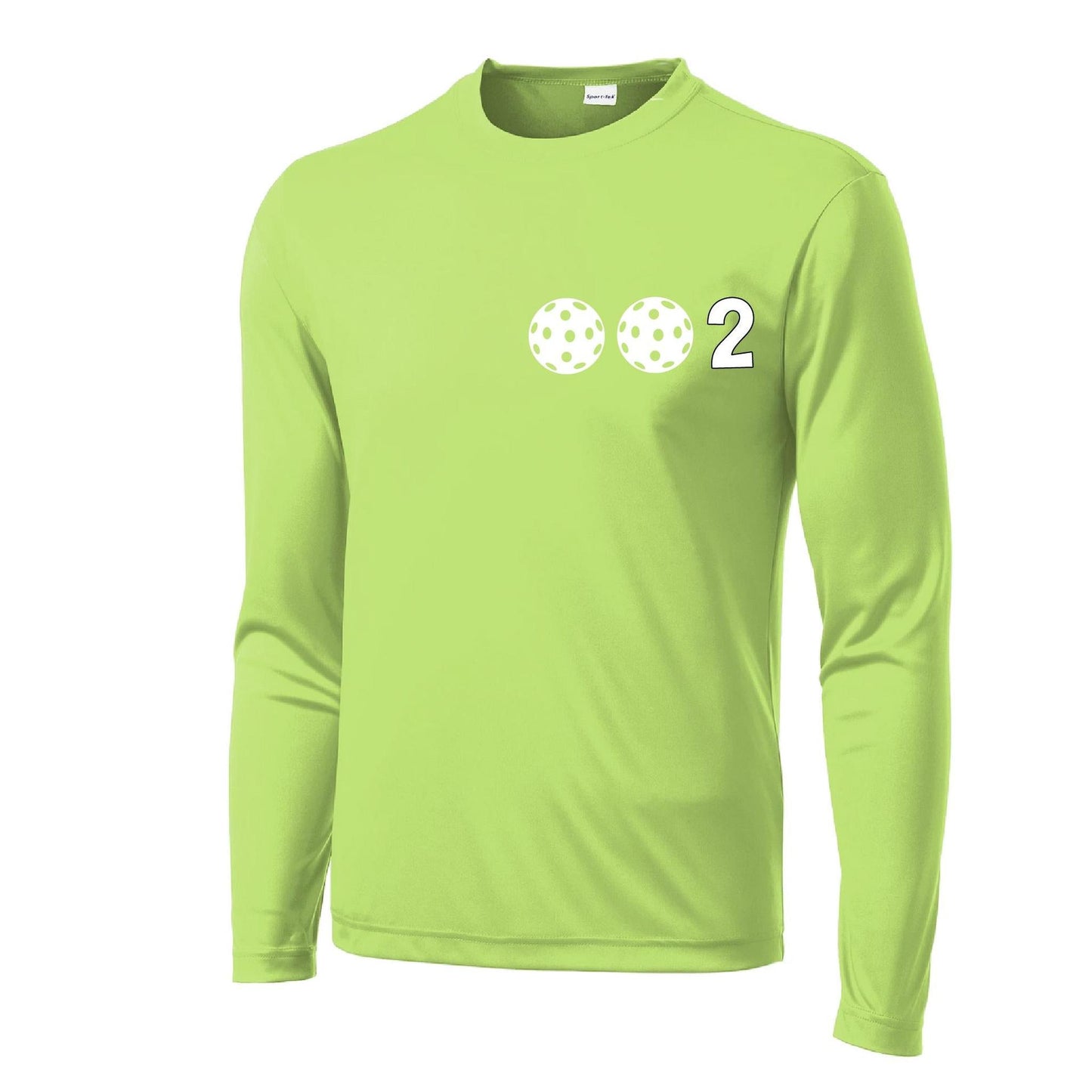 002 With Pickleballs (Yellow White Pink) Customizable | Men's Long Sleeve Athletic Performance T-Shirt | 100% Polyester