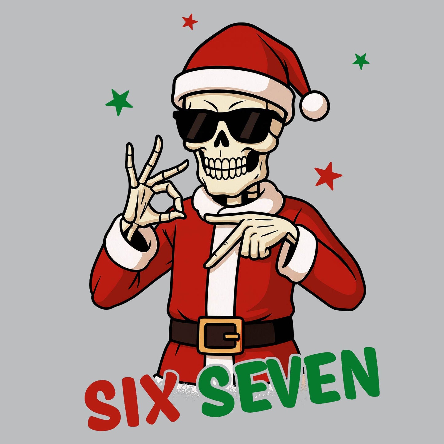 67 Christmas Skeleton | Youth Long Sleeve Performance T-Shirts | 100% Polyester