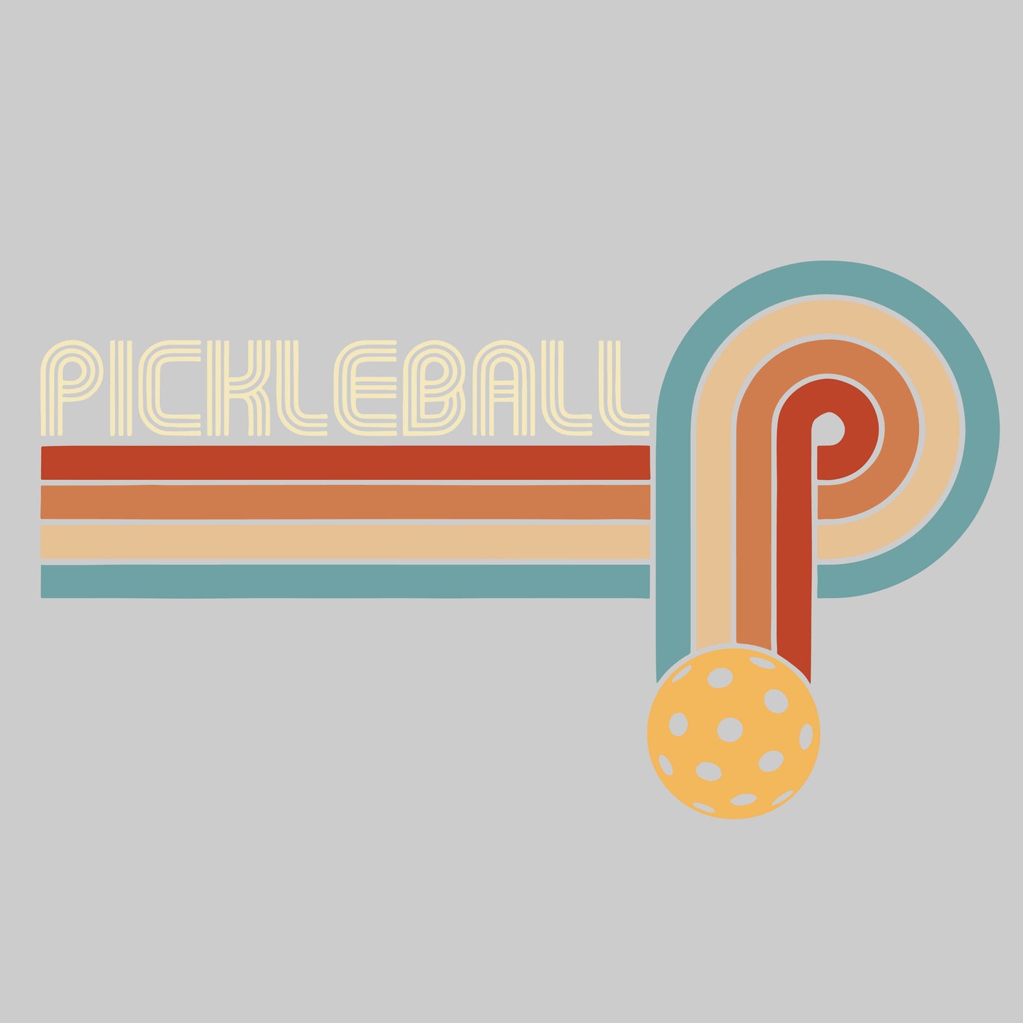 Retro Pickleball | Women’s Cowl-Neck Hoodie Pickleball Sweatshirt | 55% Cotton 45% Poly Fleece