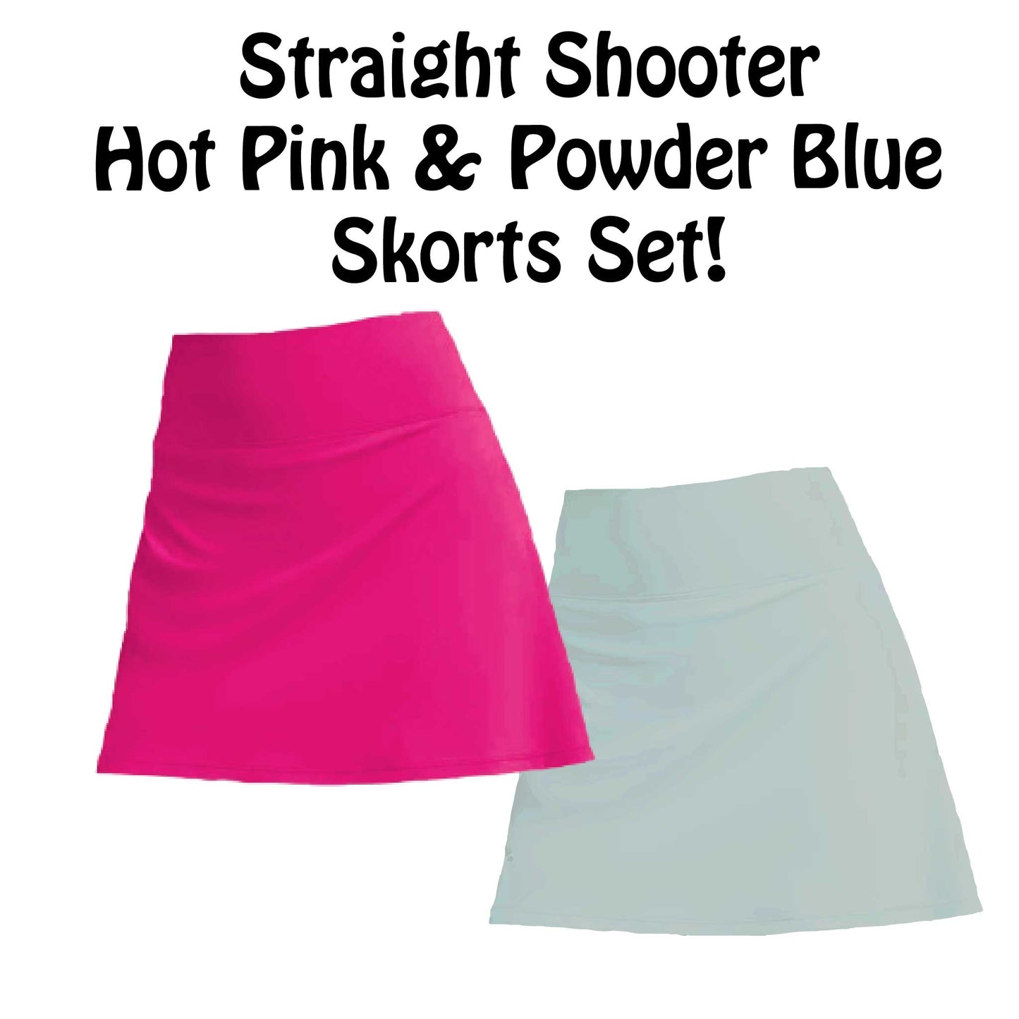 Customizable Two Skorts Set (Pink & Blue) Christmas Designs | Pickleball Women’s Skorts | High-Performance Skorts with Shorts and Pockets