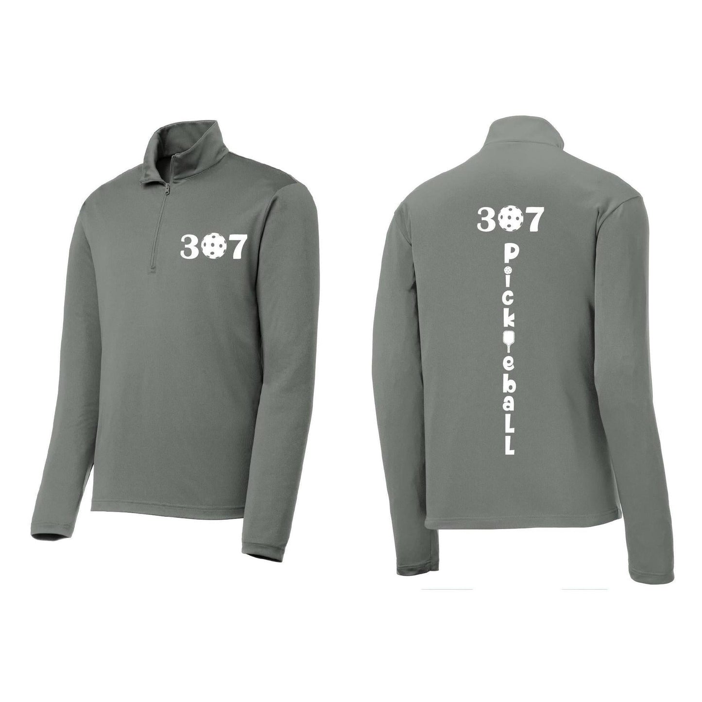 307 Wyoming Pickleball Club | Men's 1/4 Zip Long Sleeve Pullover Athletic Performance Shirt | 100% Polyester