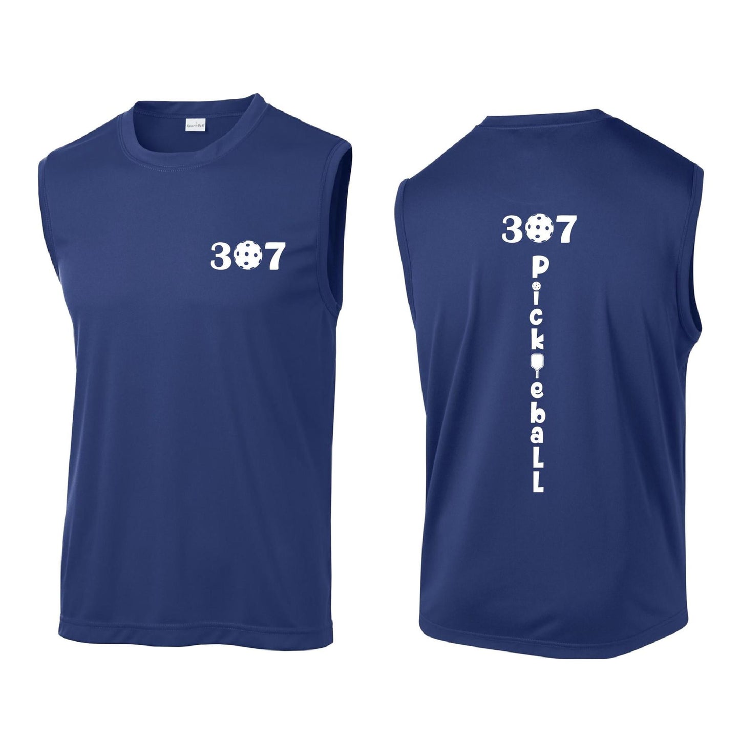 307 Wyoming Pickleball Club | Men's Sleeveless Pickleball Performance T-Shirt | 100% Polyester