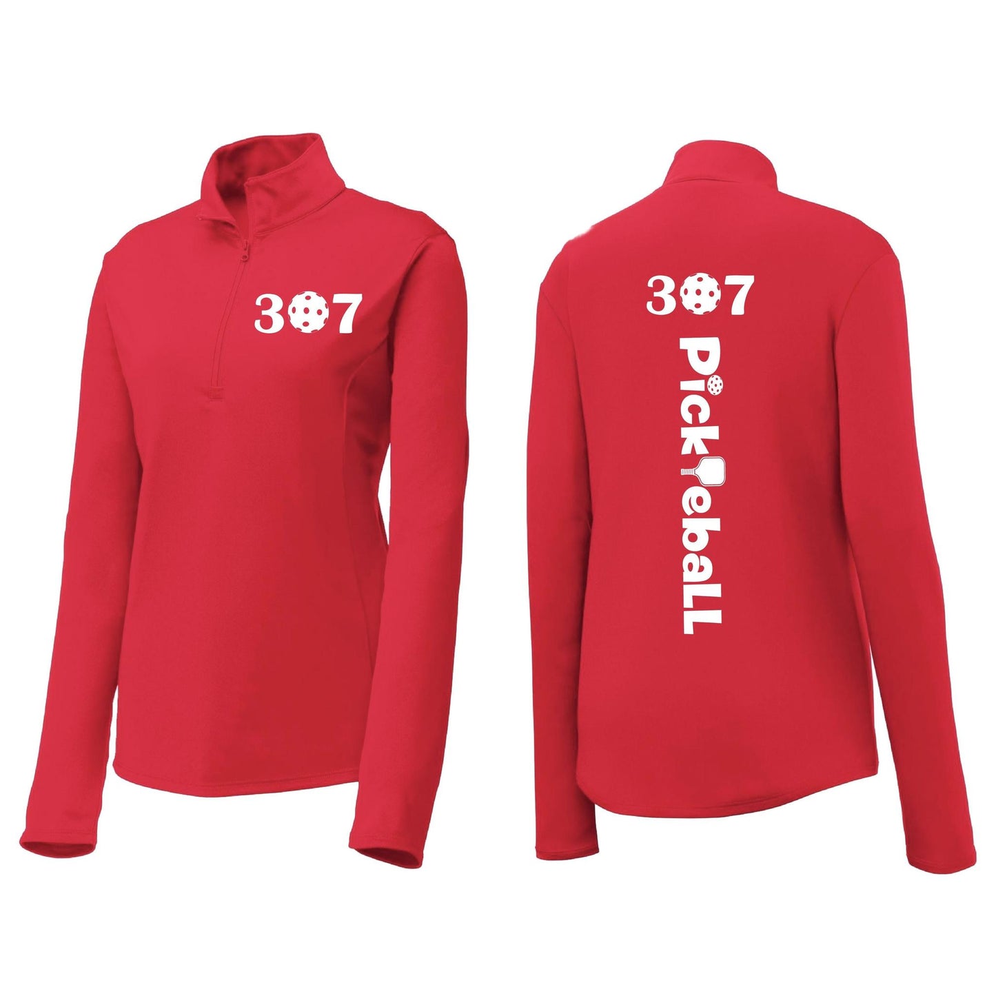 307 Wyoming Pickleball Club | Women’s 1/4 Zip Athletic Pullover Performance Shirt | 100% Polyester