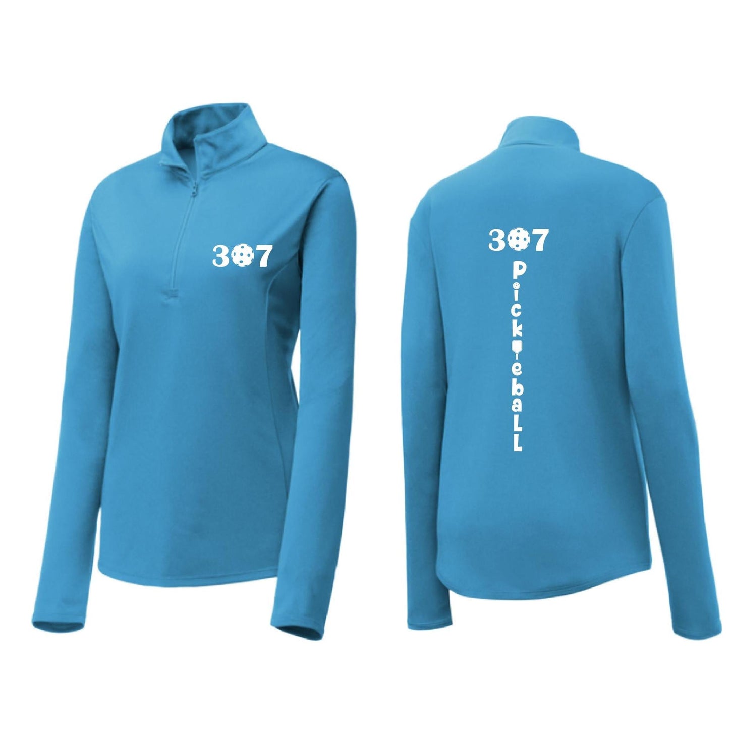 307 Wyoming Pickleball Club | Women’s 1/4 Zip Athletic Pullover Performance Shirt | 100% Polyester
