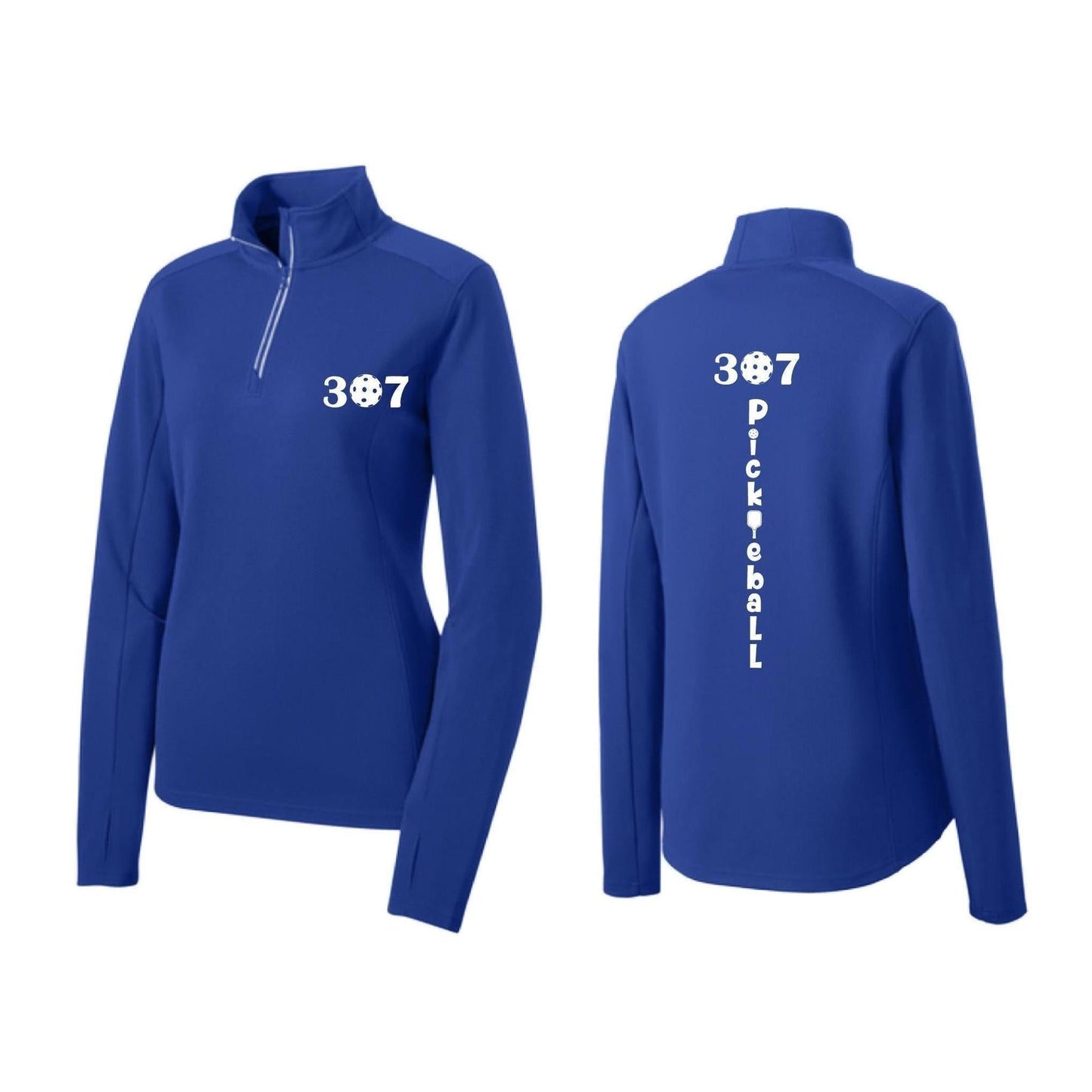 307 Wyoming Pickleball Club | Women’s 1/4 Zip Athletic Pullover Performance Shirt | 100% Polyester