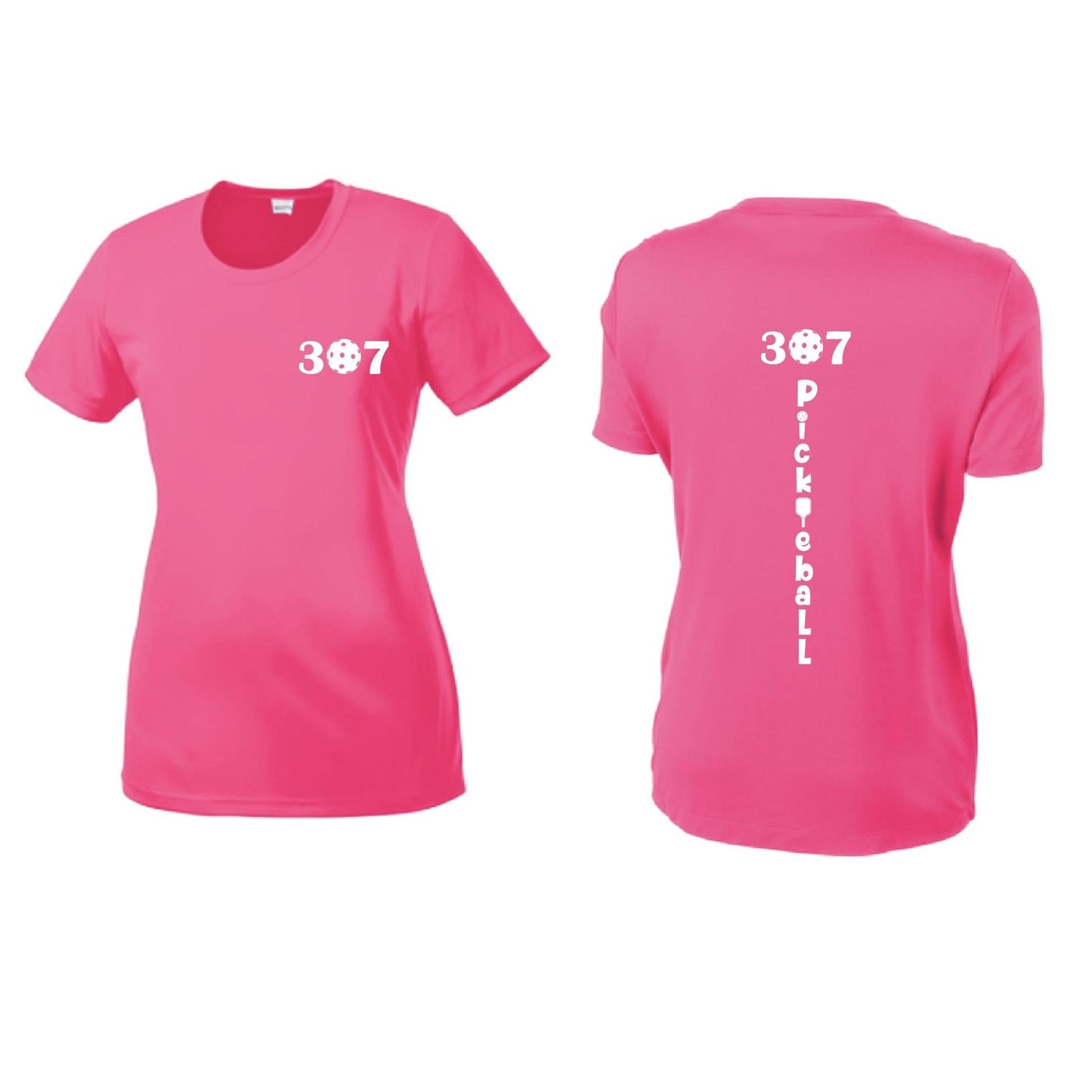 307 Wyoming Pickleball Club | Women’s Short Sleeve Crewneck Pickleball Shirts | 100% Polyester