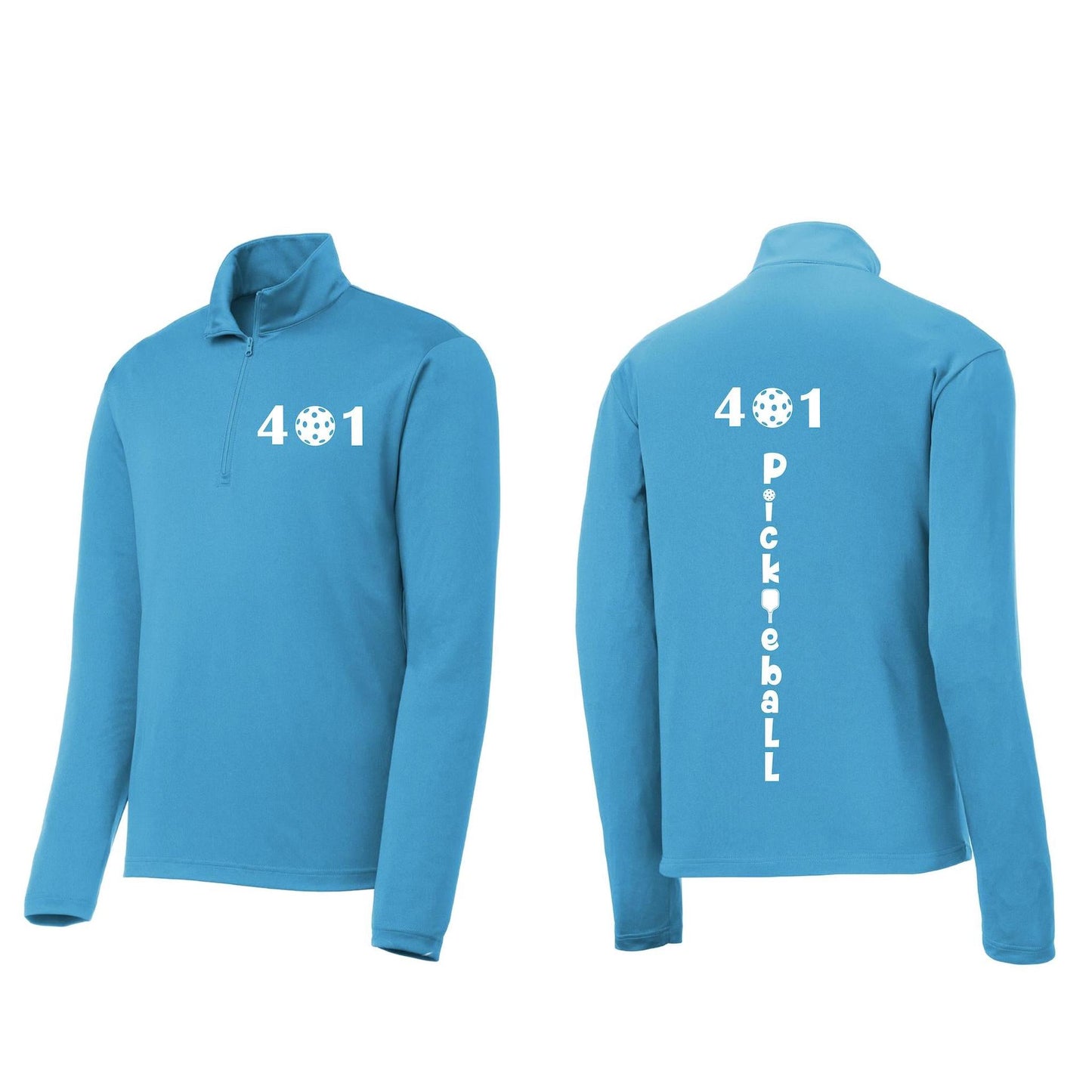 401 Rhode Island Pickleball Club | Men's 1/4 Zip Long Sleeve Pullover Athletic Performance Shirt | 100% Polyester