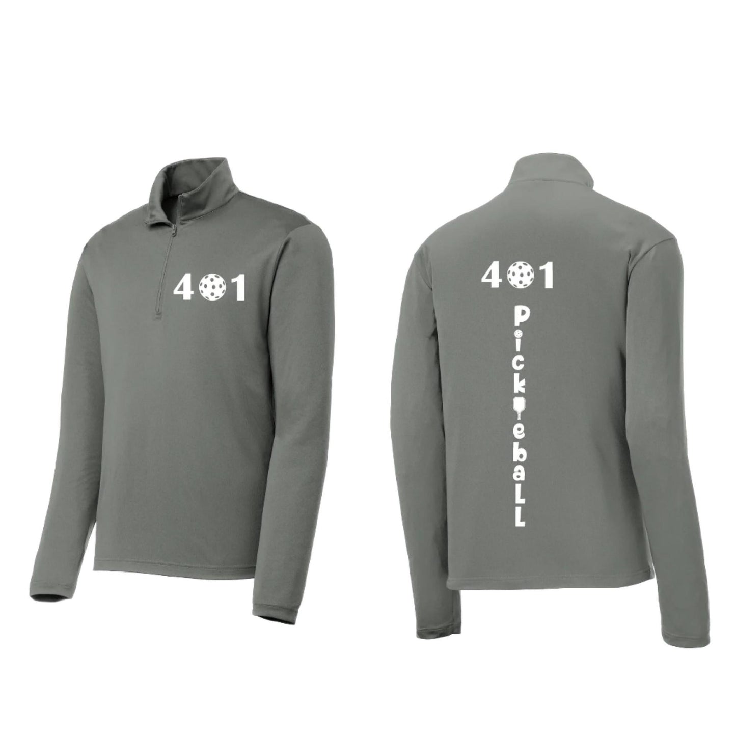 401 Rhode Island Pickleball Club | Men's 1/4 Zip Long Sleeve Pullover Athletic Performance Shirt | 100% Polyester
