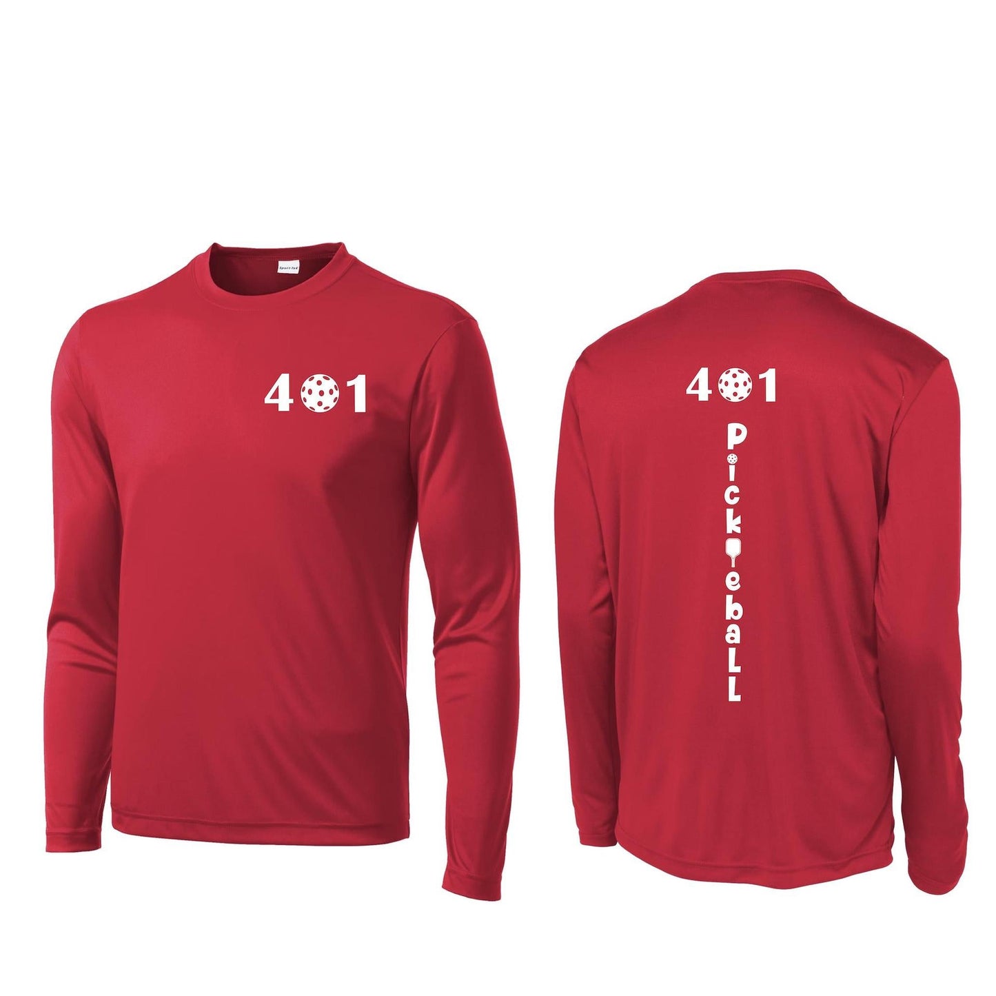 401 Rhode Island Pickleball Club | Men's Long Sleeve Athletic Performance T-Shirt | 100% Polyester
