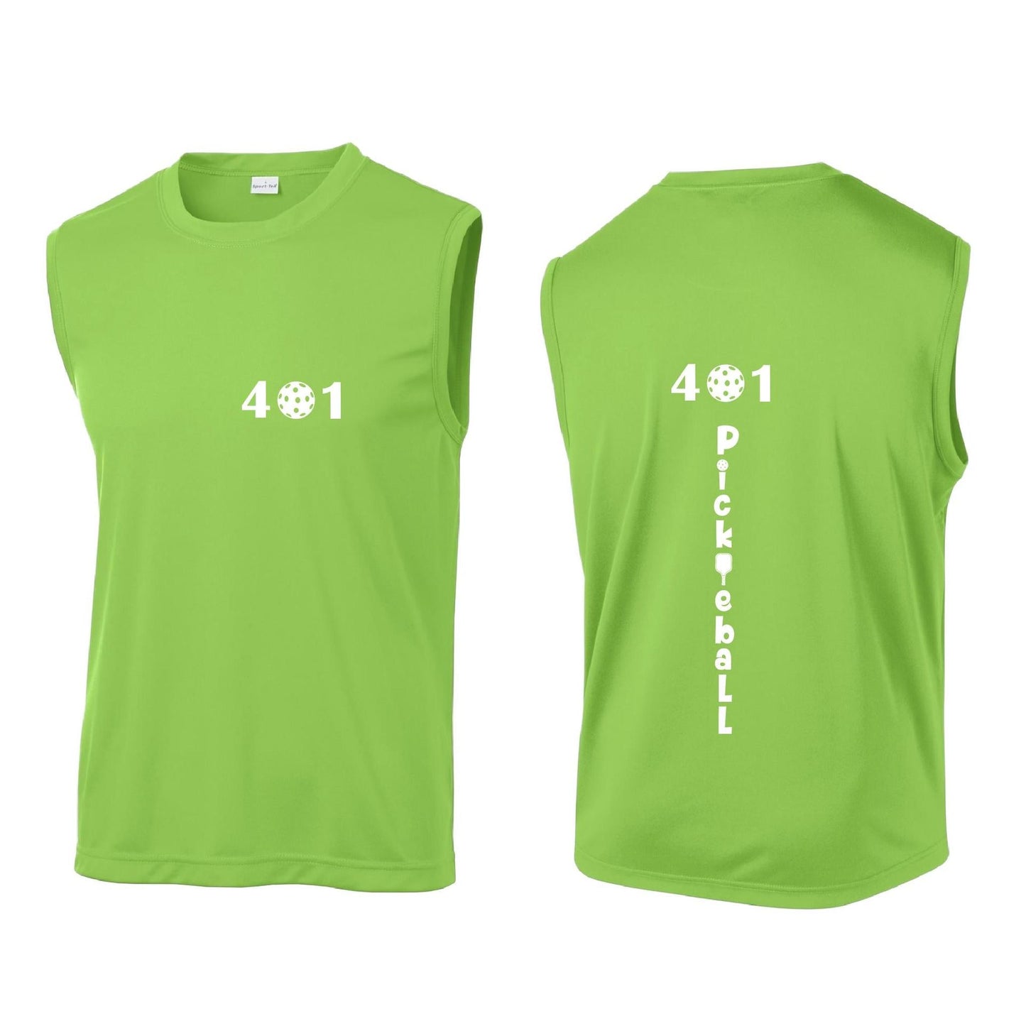 401 Rhode Island Pickleball Club | Men's Sleeveless Pickleball Performance T-Shirt | 100% Polyester