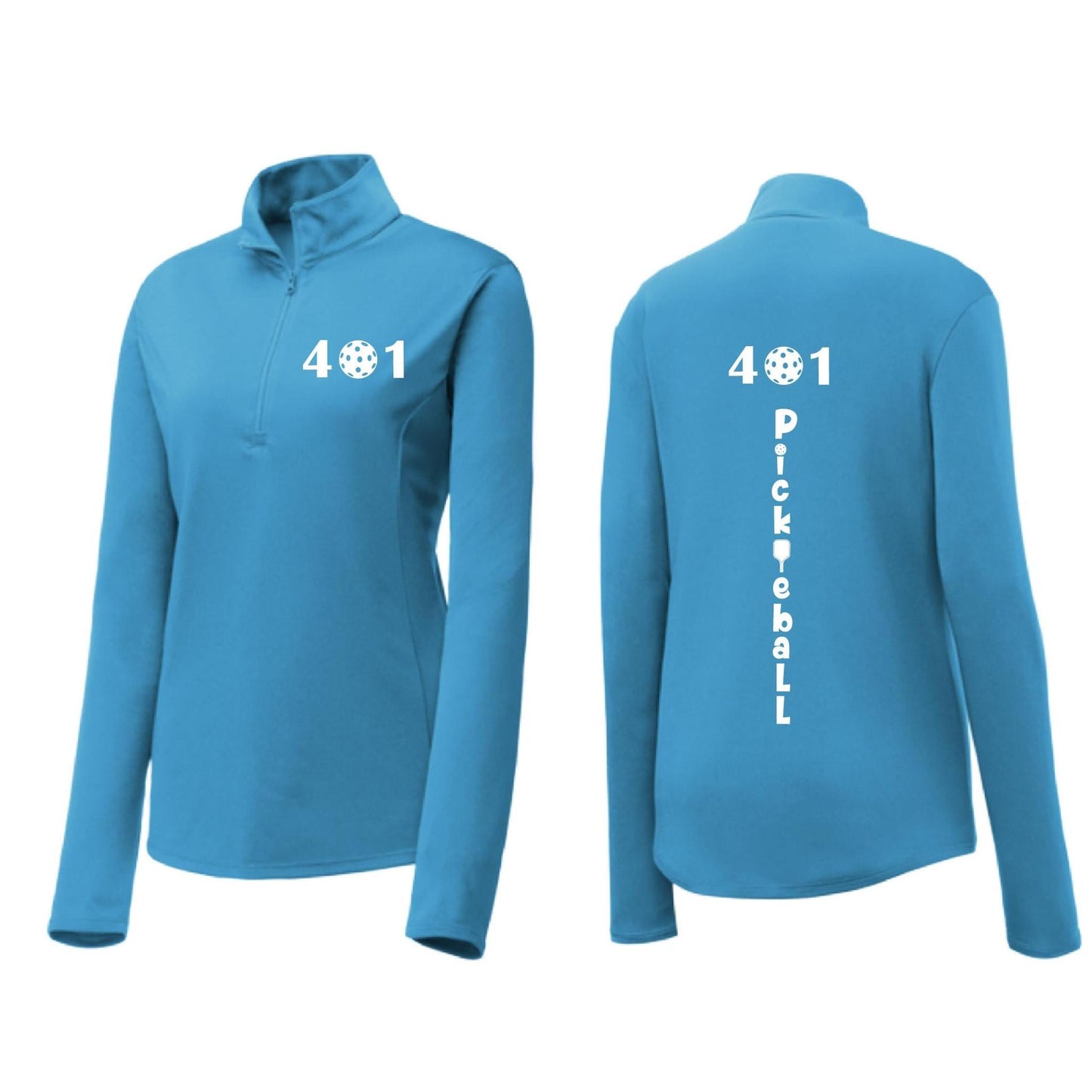 401 Rhode Island Pickleball Club | Women's 1/4 Zip Athletic Pullover Performance Shirt | 100% Polyester