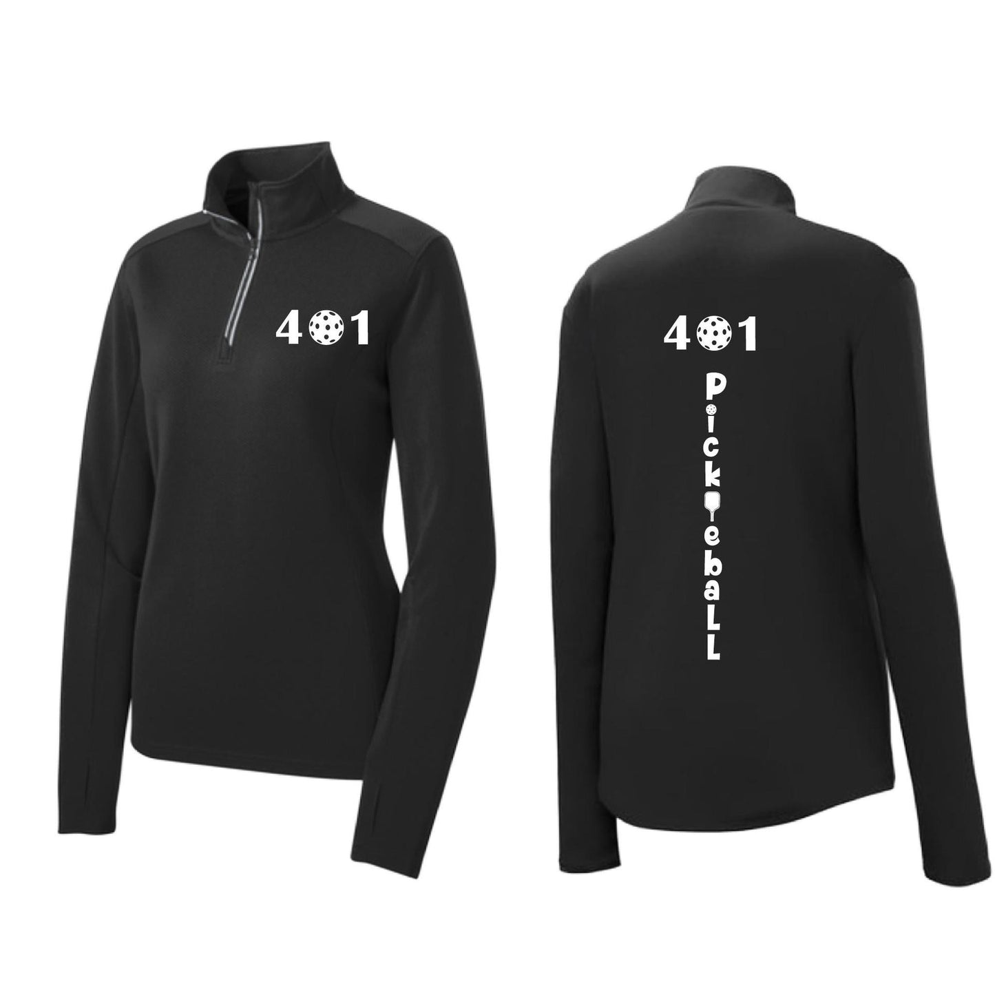 401 Rhode Island Pickleball Club | Women's 1/4 Zip Athletic Pullover Performance Shirt | 100% Polyester