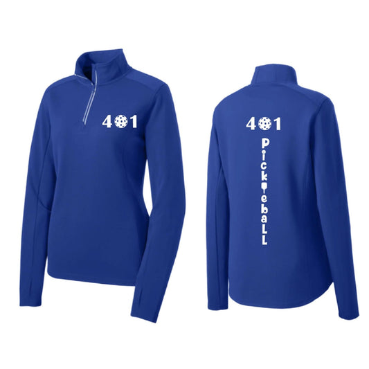 401 Rhode Island Pickleball Club | Women's 1/4 Zip Athletic Pullover Performance Shirt | 100% Polyester