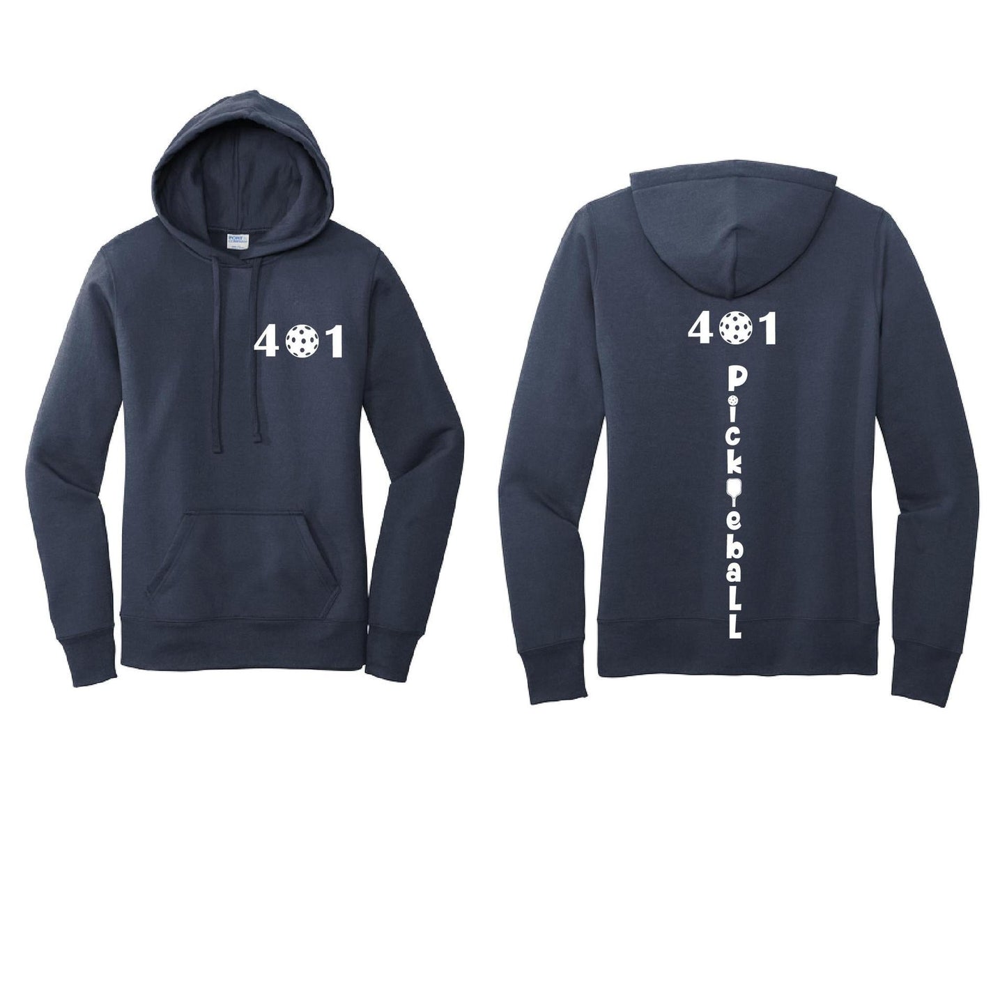 401 Rhode Island Pickleball Club | Women’s Fitted Hoodie Pickleball Sweatshirt | 50% Cotton 50% Poly Fleece