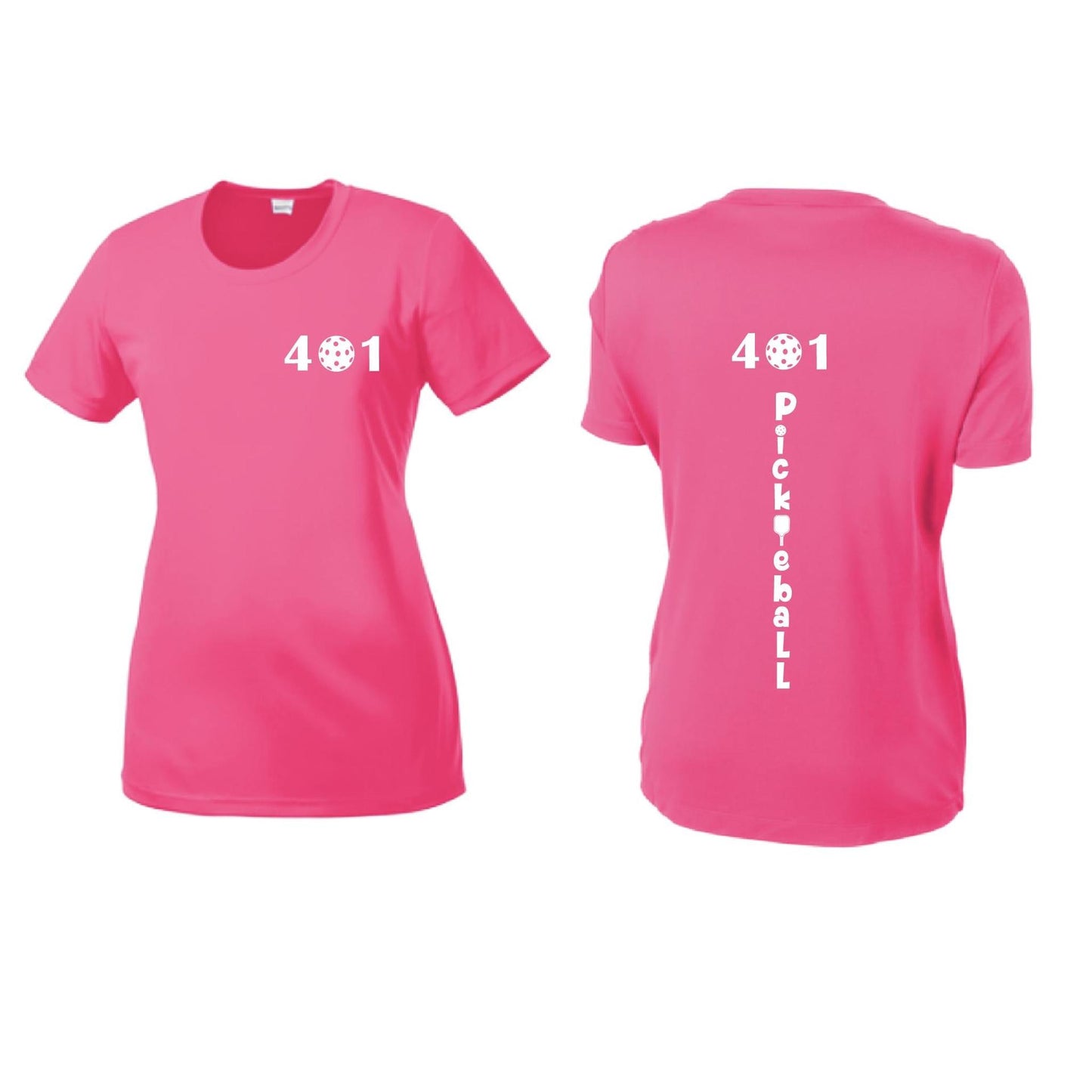 401 Rhode Island Pickleball Club | Women’s Short Sleeve Crewneck Pickleball Performance T-Shirts | 100% Polyester