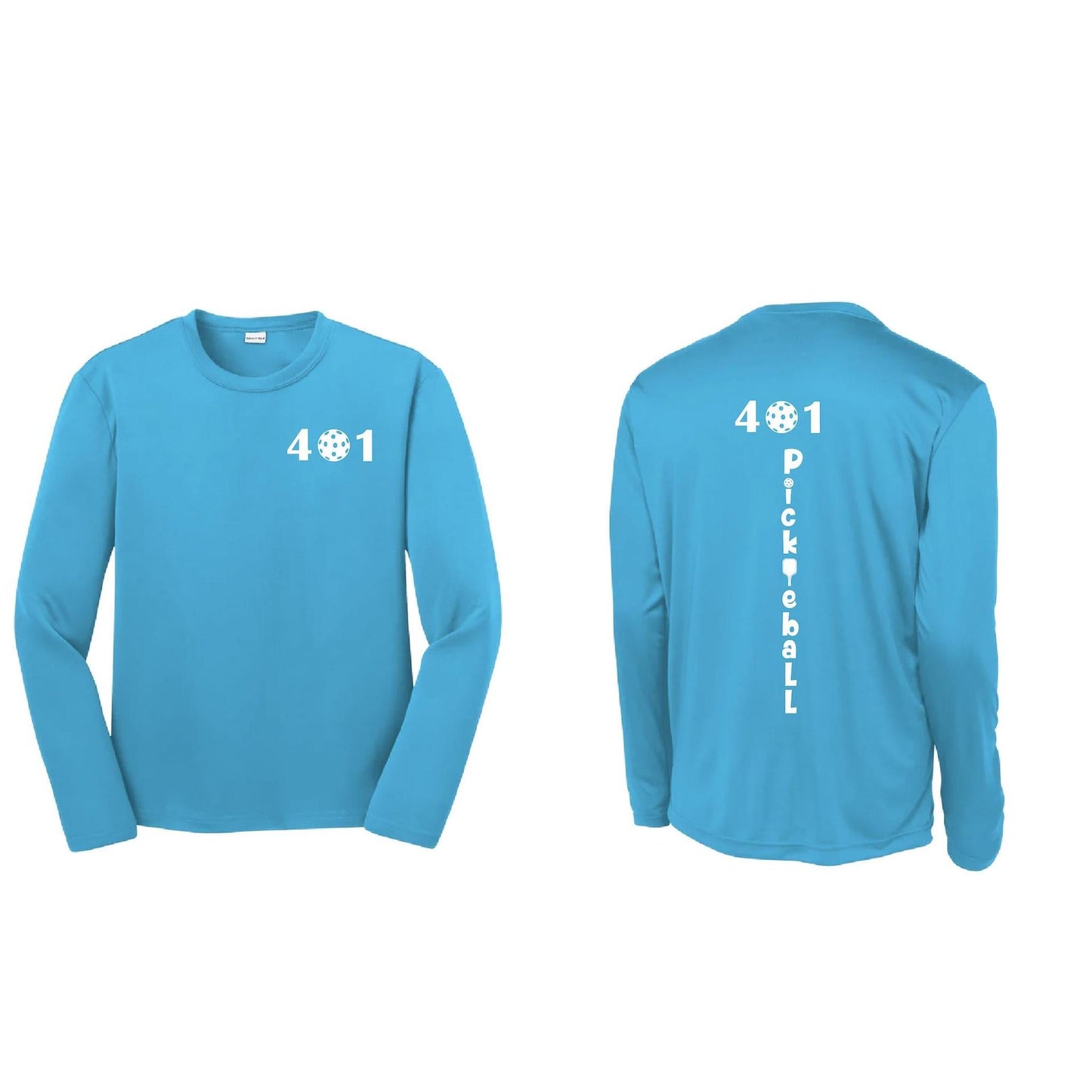 401 Rhode Island Pickleball Club | Youth Long Sleeve Pickleball Performance T-Shirts | 100% Polyester